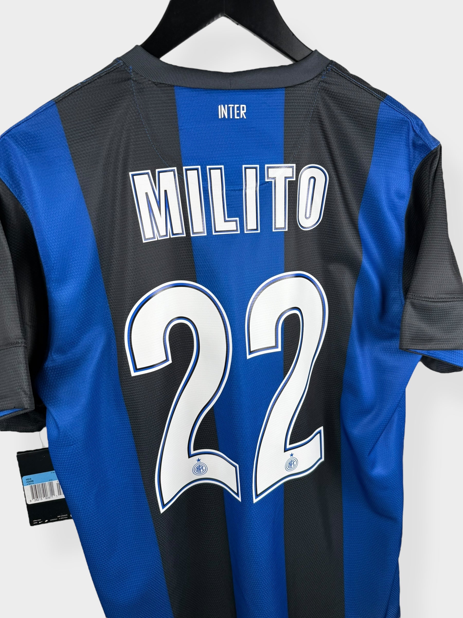2012-13 INTER MILAN HOME SHIRT MILITO #22 M - Authentic Football Club