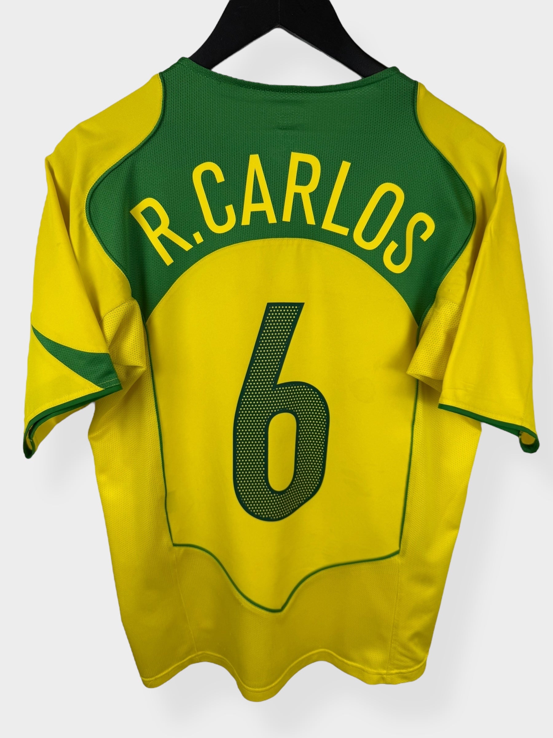 2004-06 BRAZIL HOME SHIRT R. CARLOS #6 S - Authentic Football Club