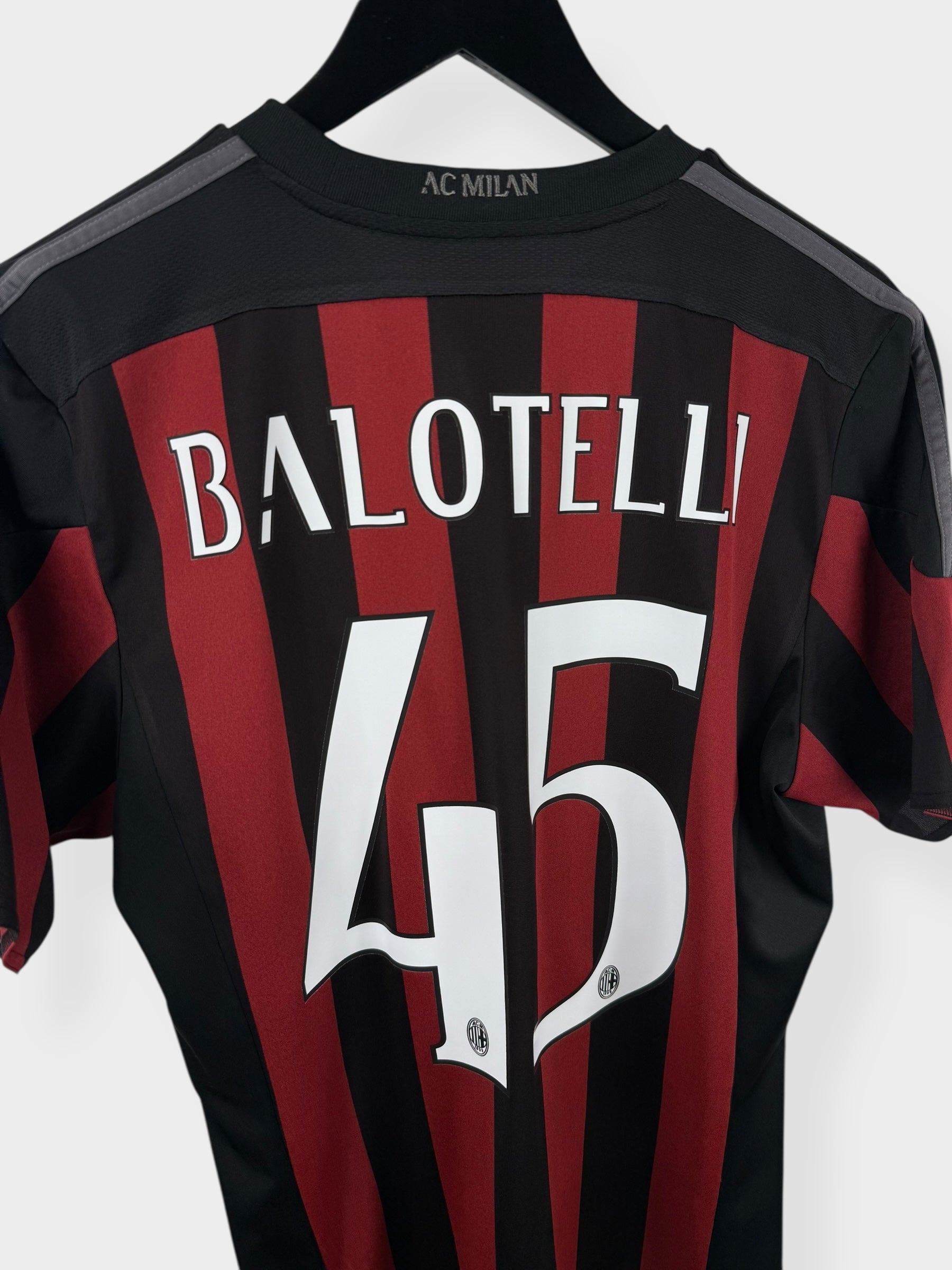 2015-16 AC MILAN HOME SHIRT BALOTELLI #45 M - Authentic Football Club