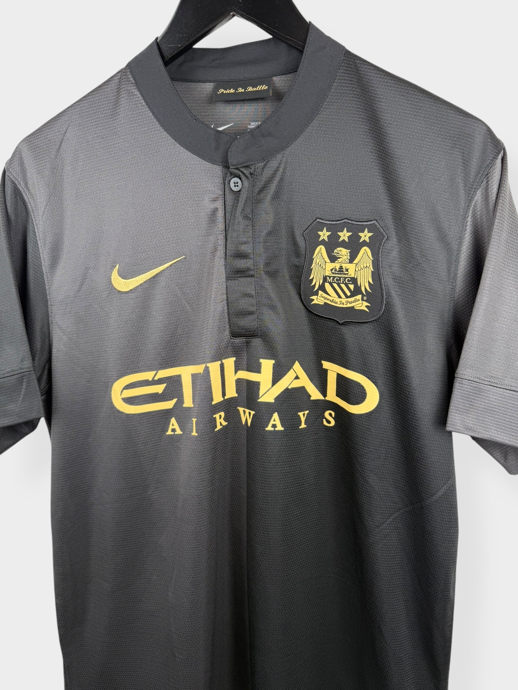 2013-14 MANCHESTER CITY AWAY SHIRT NEGREDO #9 M