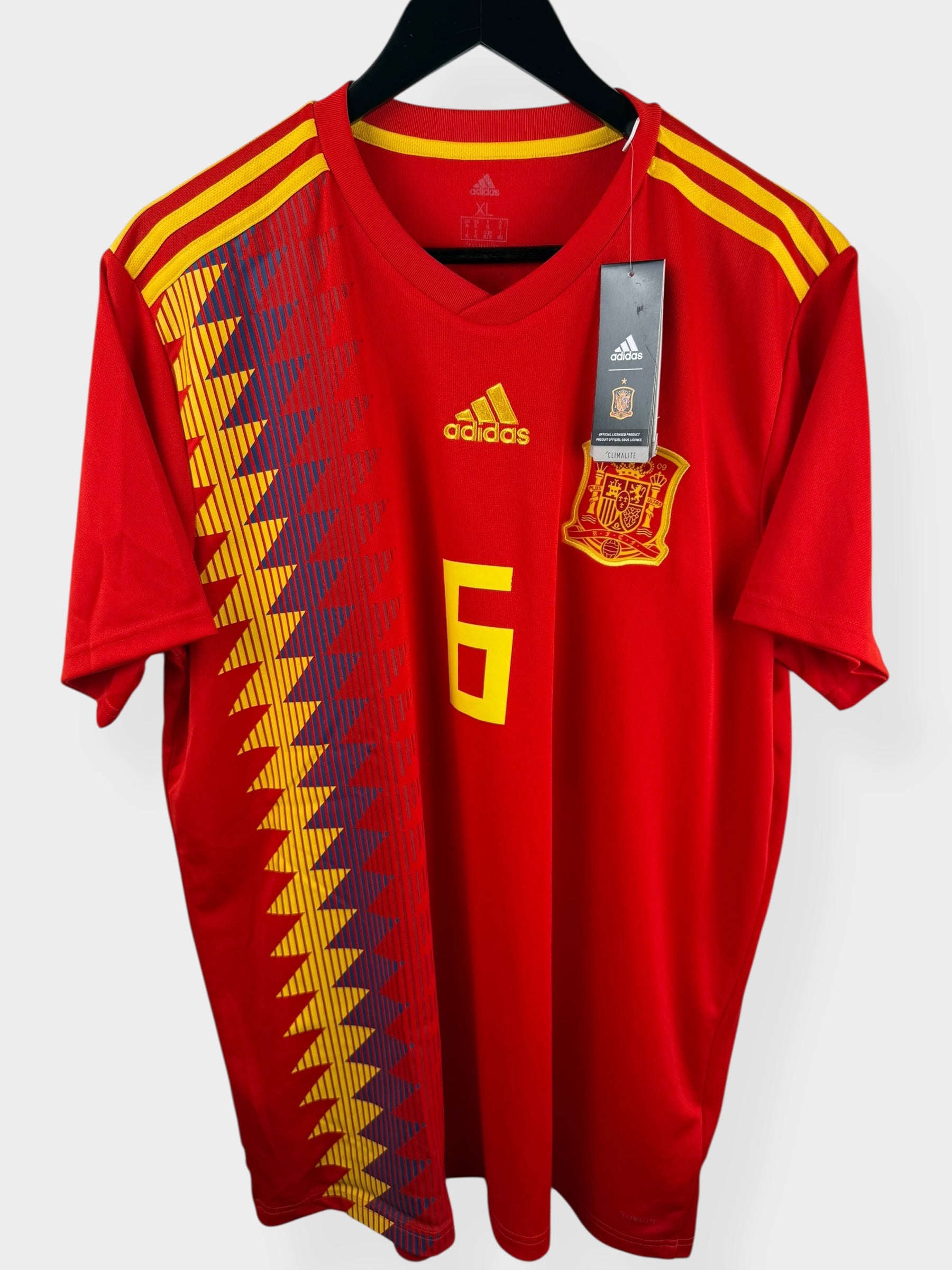 2018-19 SPAIN HOME SHIRT INIESTA #6 XL