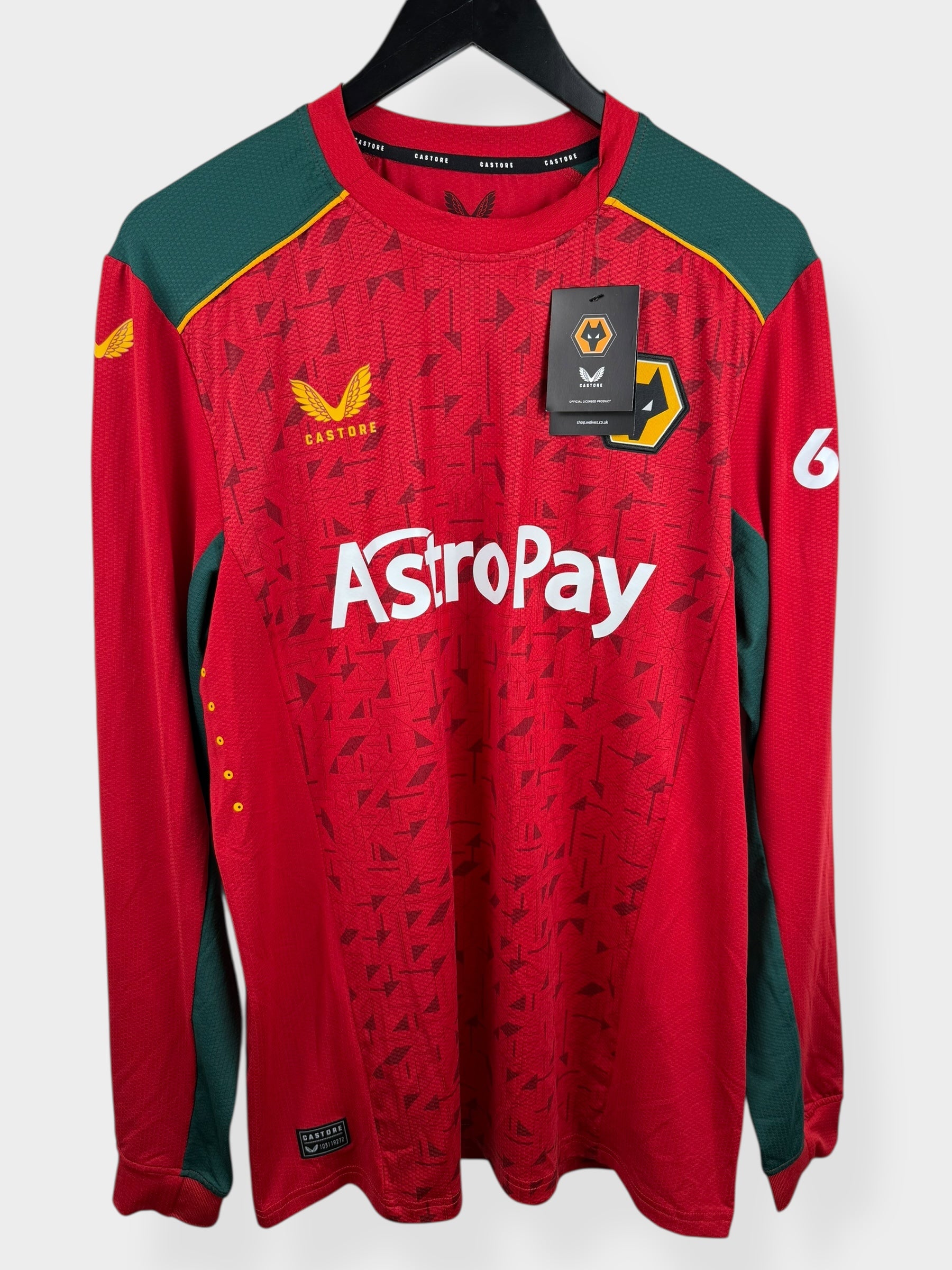 2023-24 WOLVES AWAY SHIRT LS CUNHA #12 S