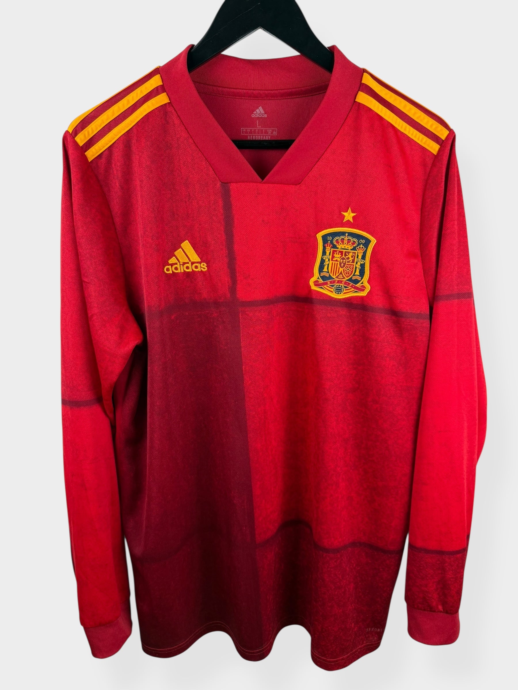 2020-21 SPAIN HOME SHIRT L LS - Authentic Football Club