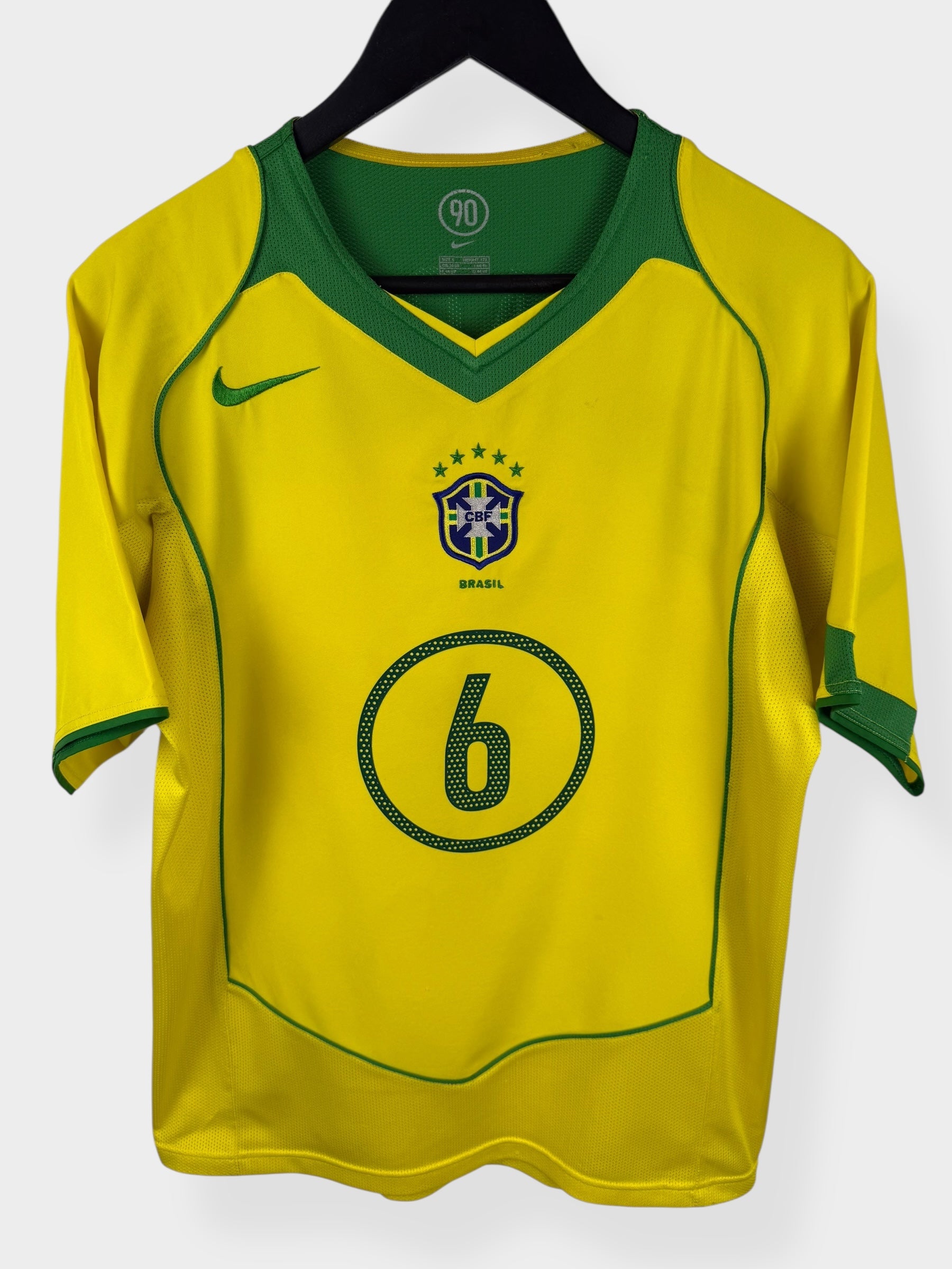 2004-06 BRAZIL HOME SHIRT R. CARLOS #6 S - Authentic Football Club