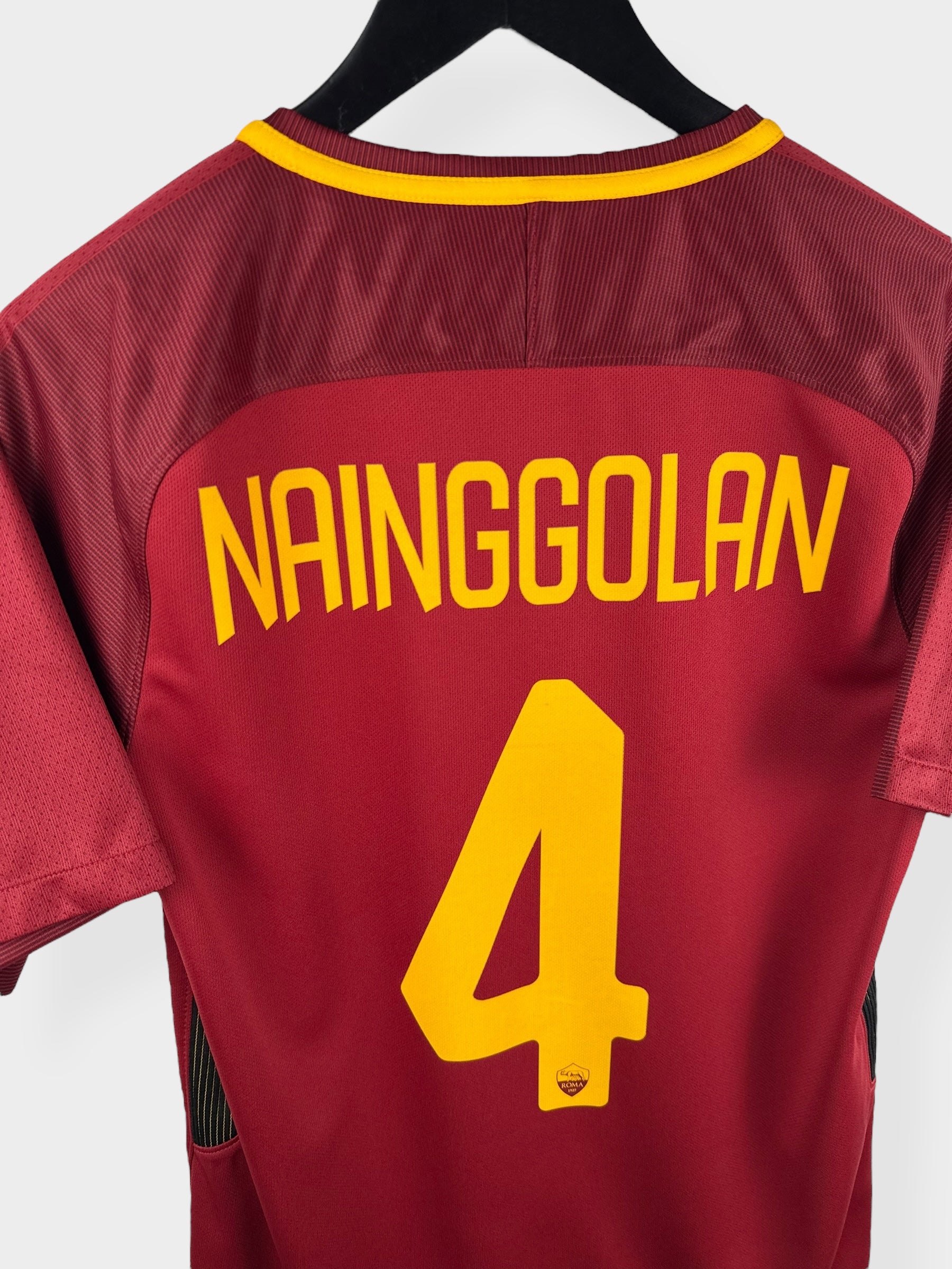 2017-18 AS ROMA HOME SHIRT NAINGOLLAN #4 S - Authentic Football Club