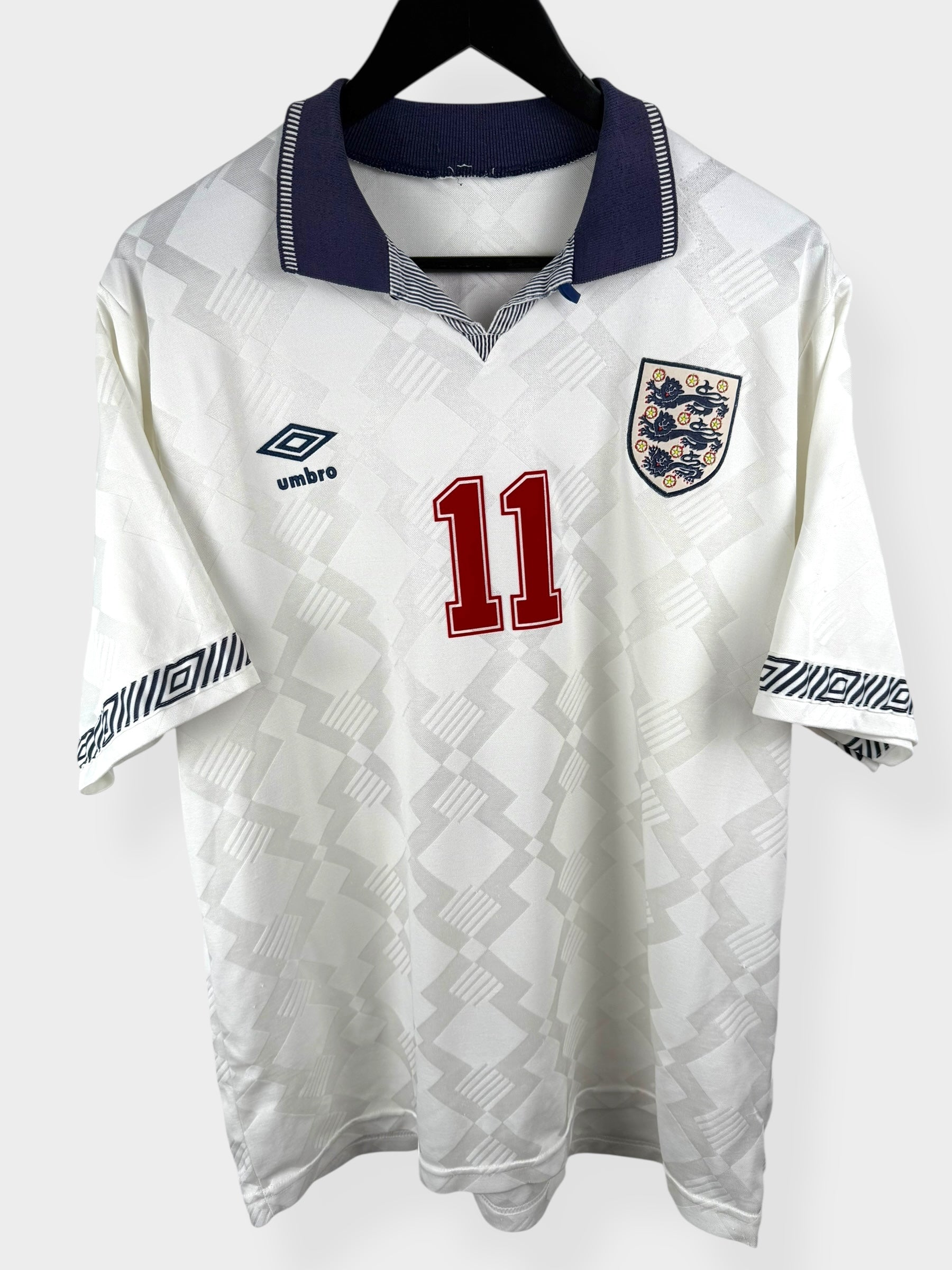 1990-92 ENGELAND THUISSHIRT BARNES #11 XL