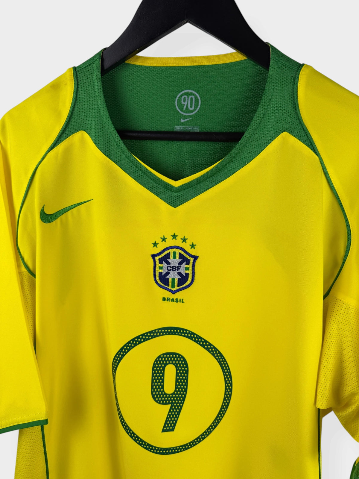 2004-06 BRAZIL HOME SHIRT RONALDO #9 XL - Authentic Football Club