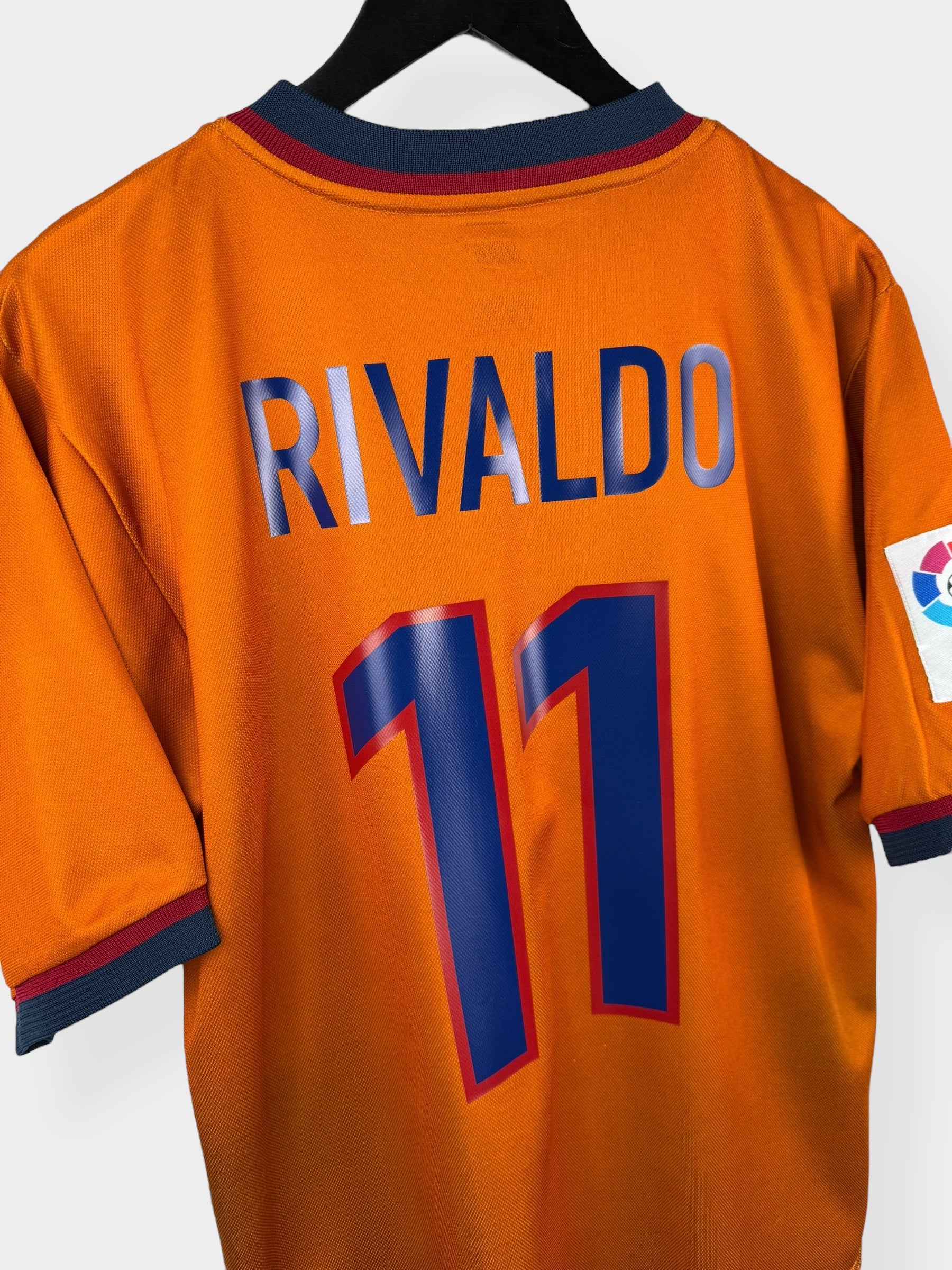 1998-99 BARCELONA AWAY SHIRT RIVALDO #11 M