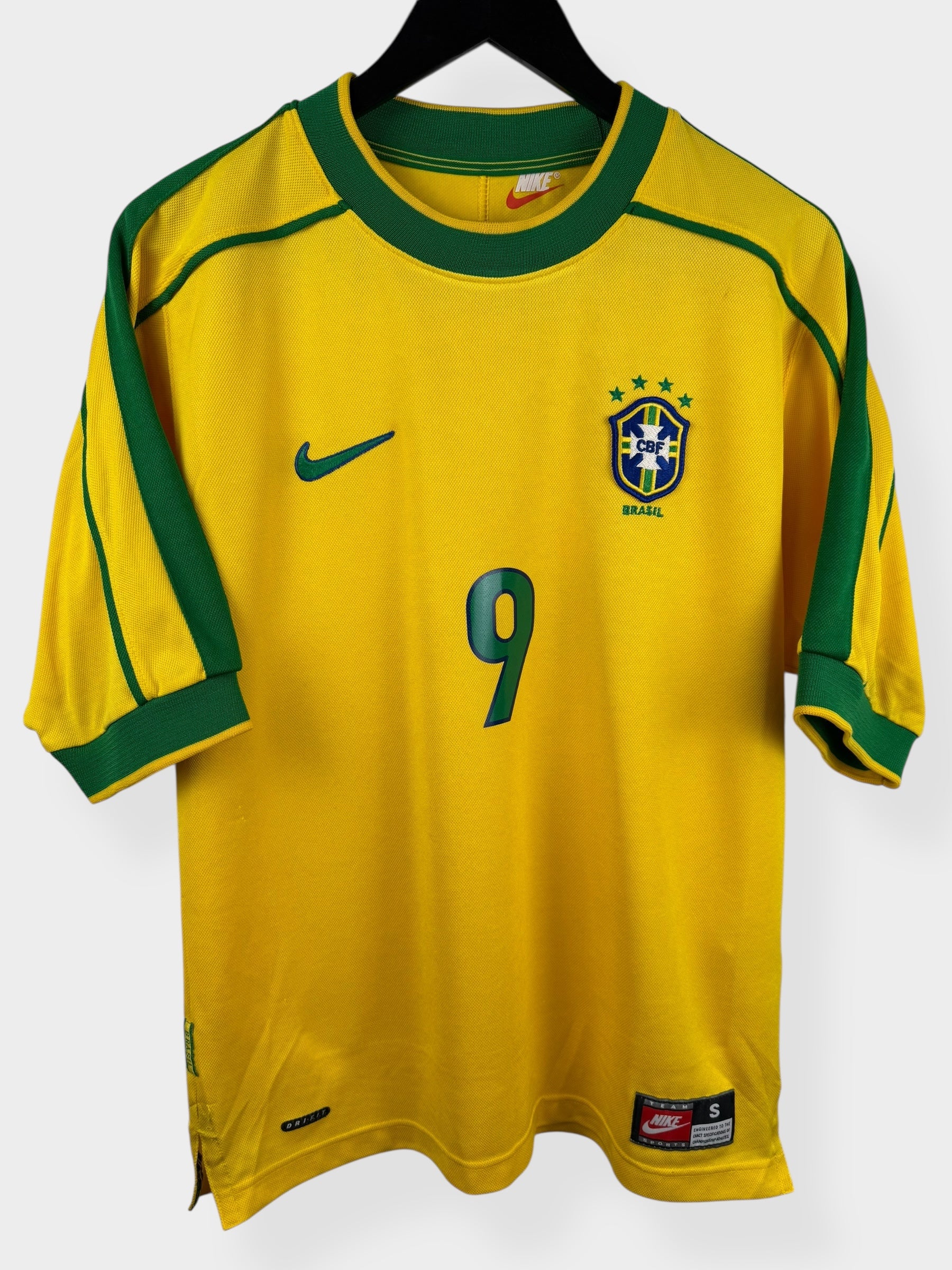 1998-00 BRAZIL HOME SHIRT RONALDO #9 S