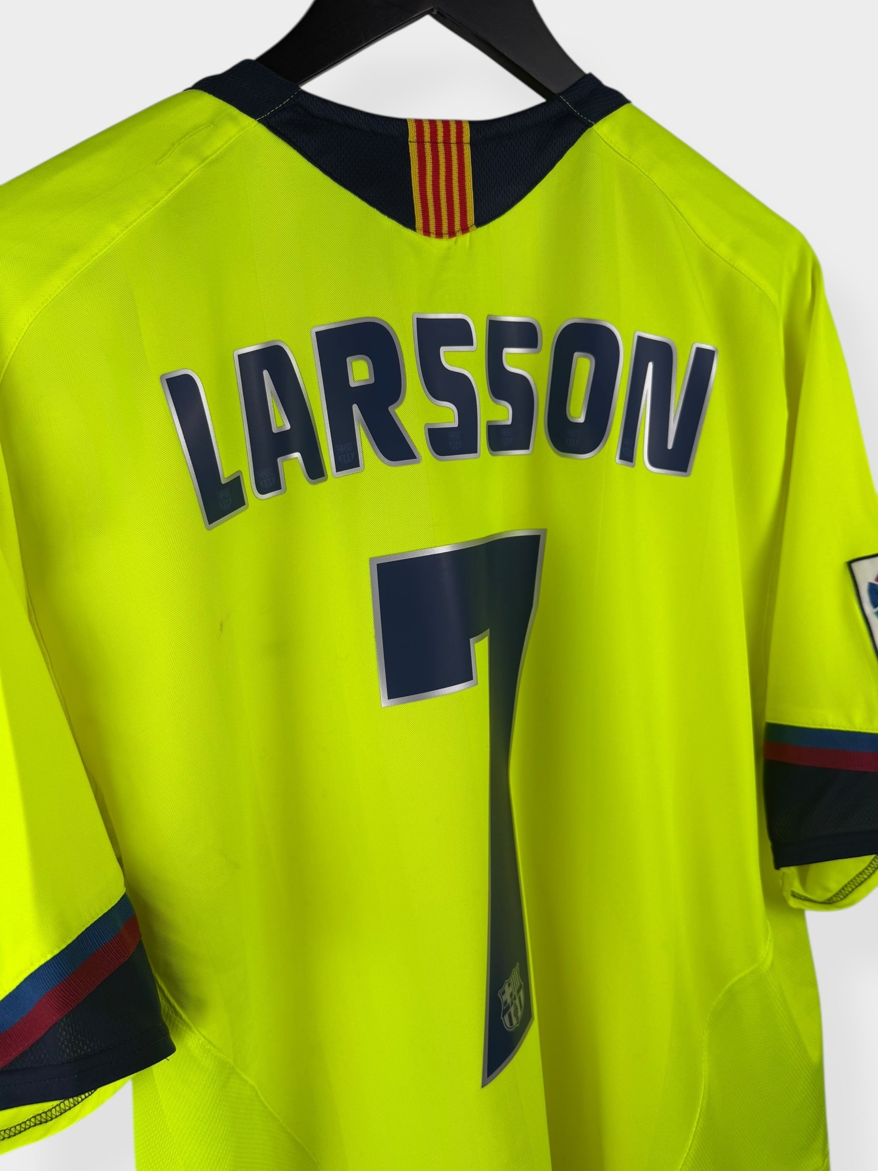 2005-06 BARCELONA AWAY SHIRT LARSSON # 7 XL - 195971