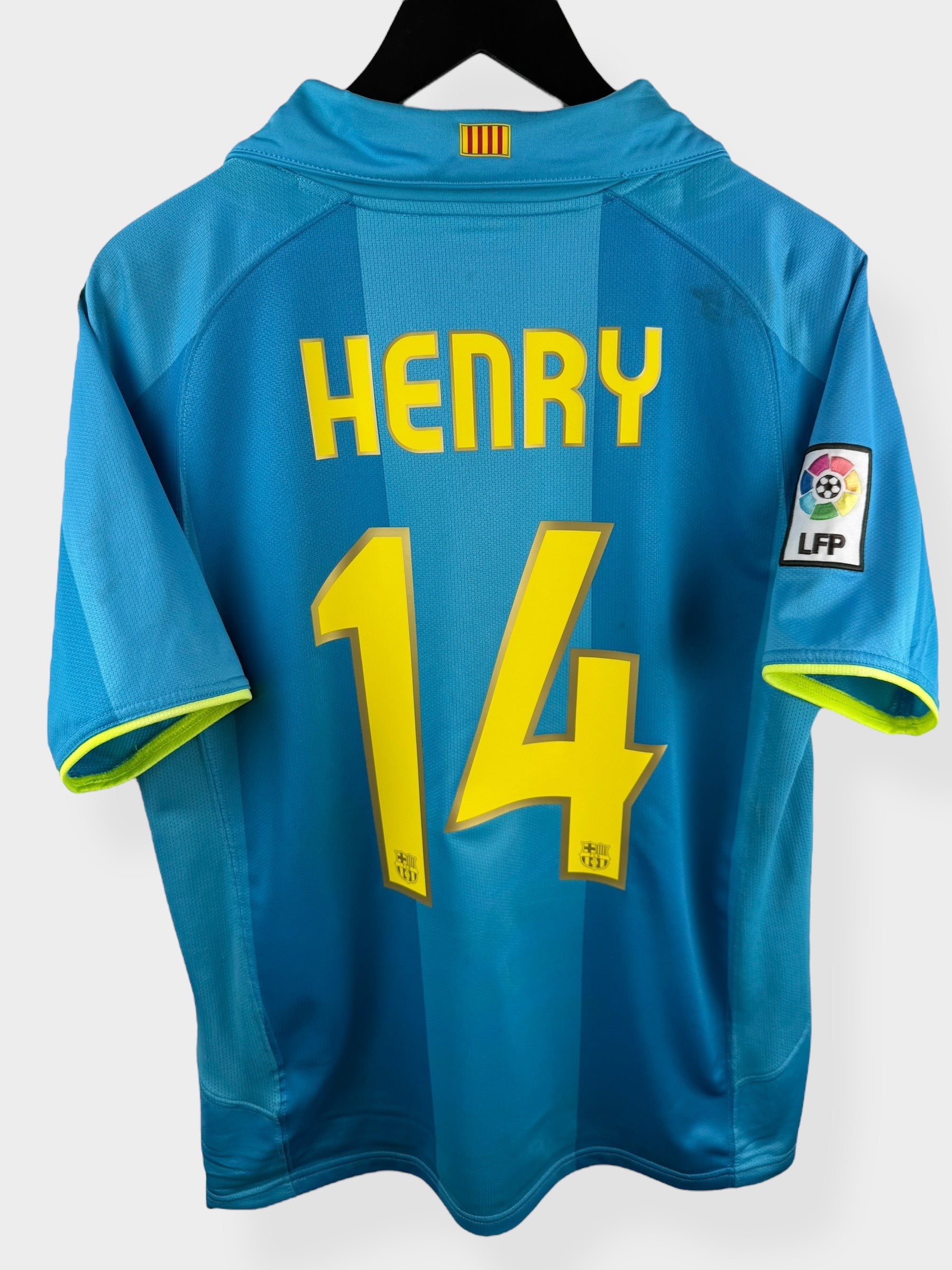2007-08 Barcelona Away Shirt Henry #14 S - 237743-414