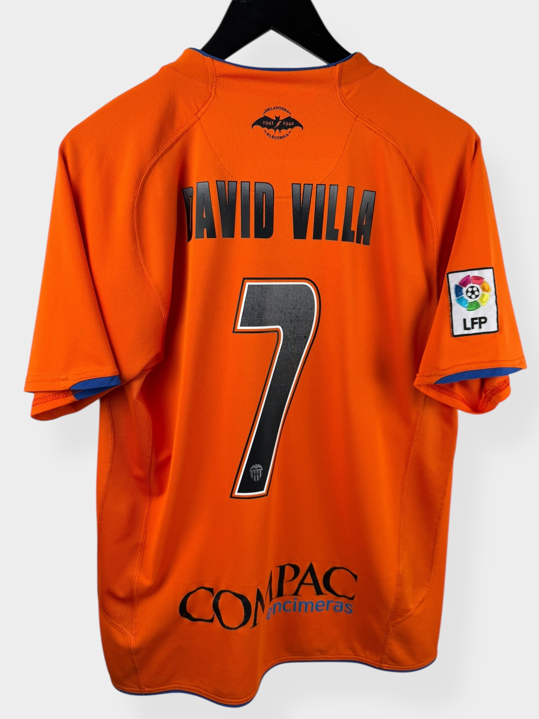 2007-08 VALENCIA AWAY SHIRT DAVID VILLA #7 M - 237782-815
