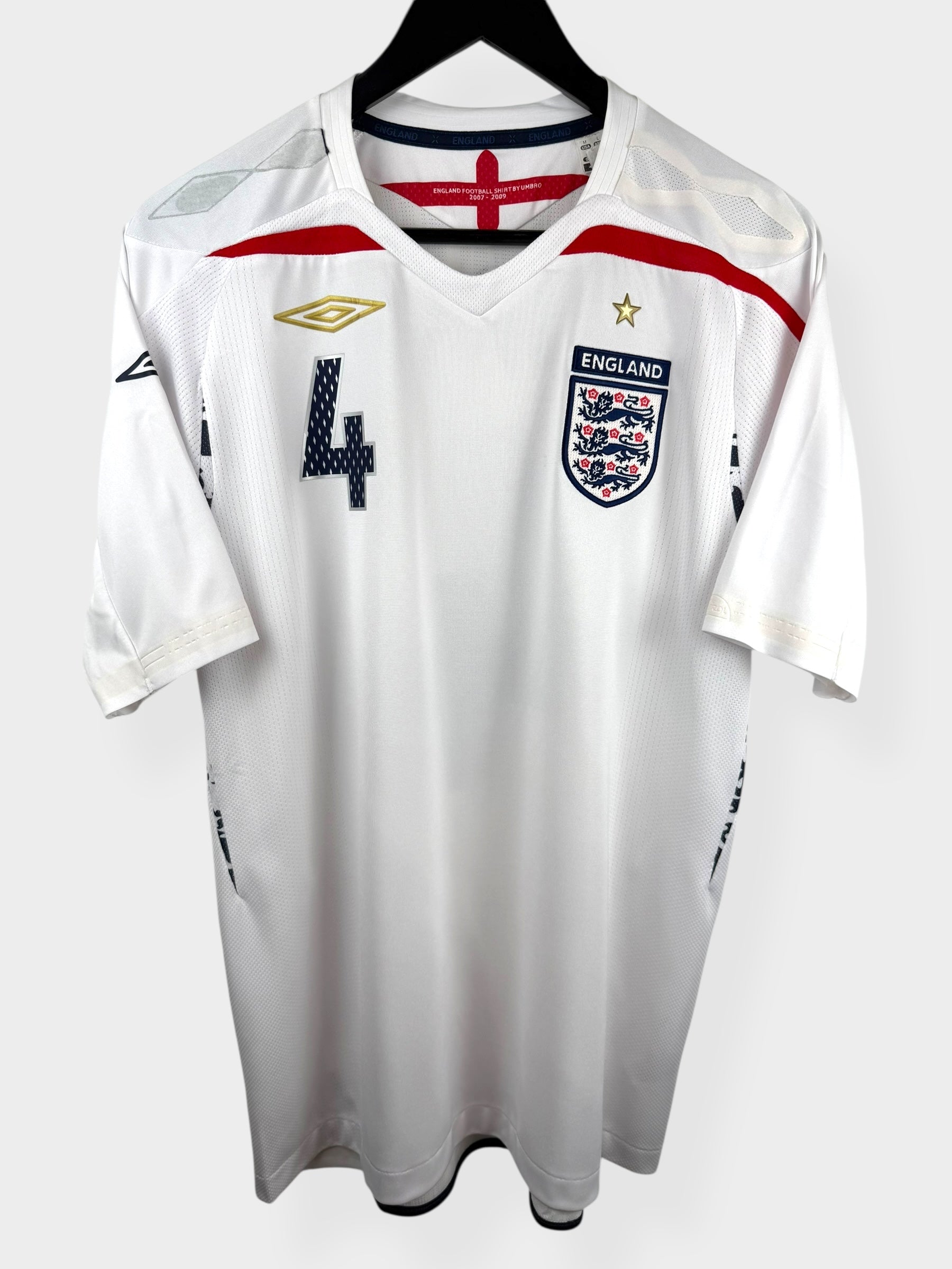 2007-09 ENGLAND HOME SHIRT GERRARD #4 M
