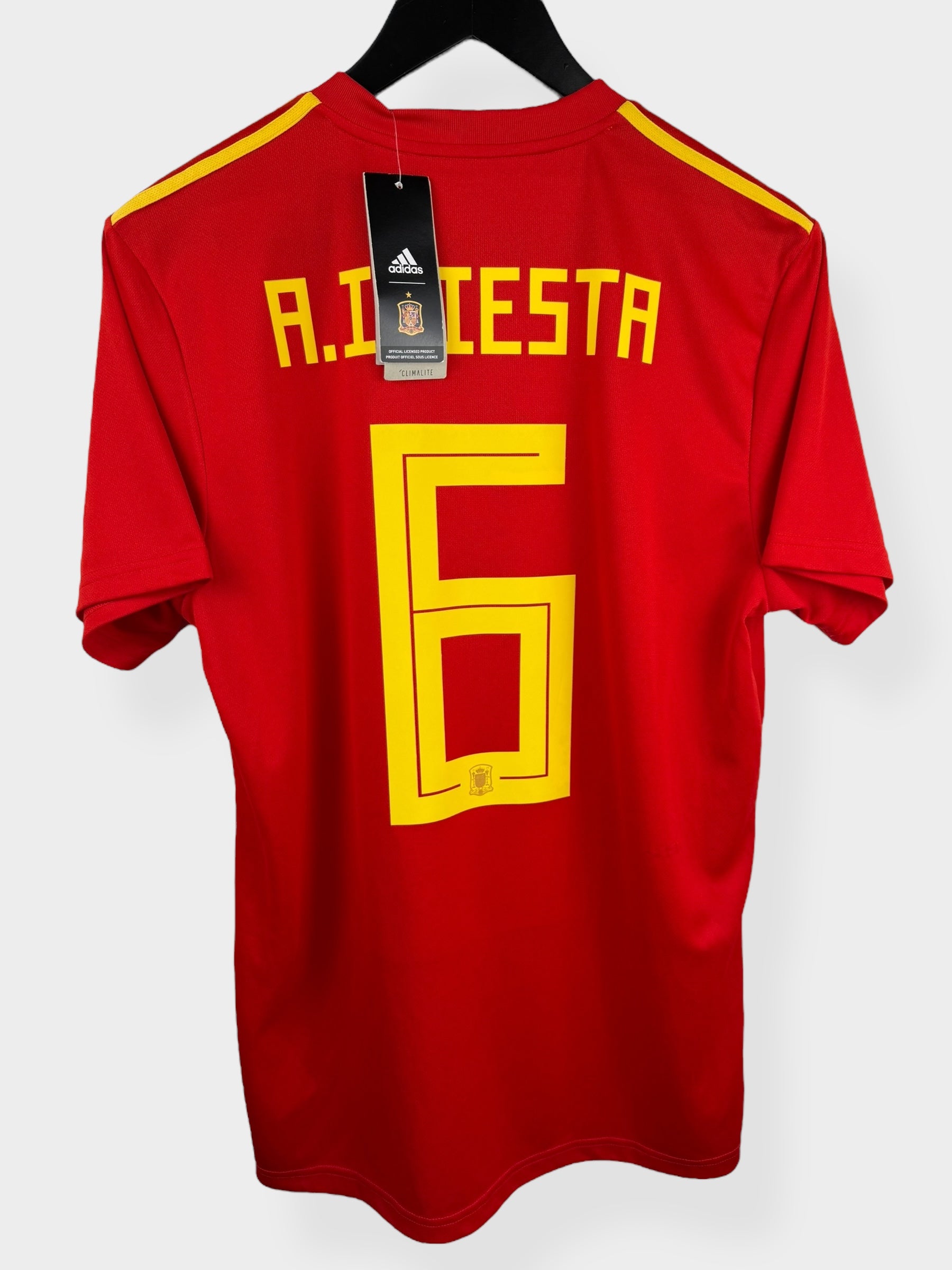 2018-19 SPAIN HOME SHIRT INIESTA #6 M - CX5355