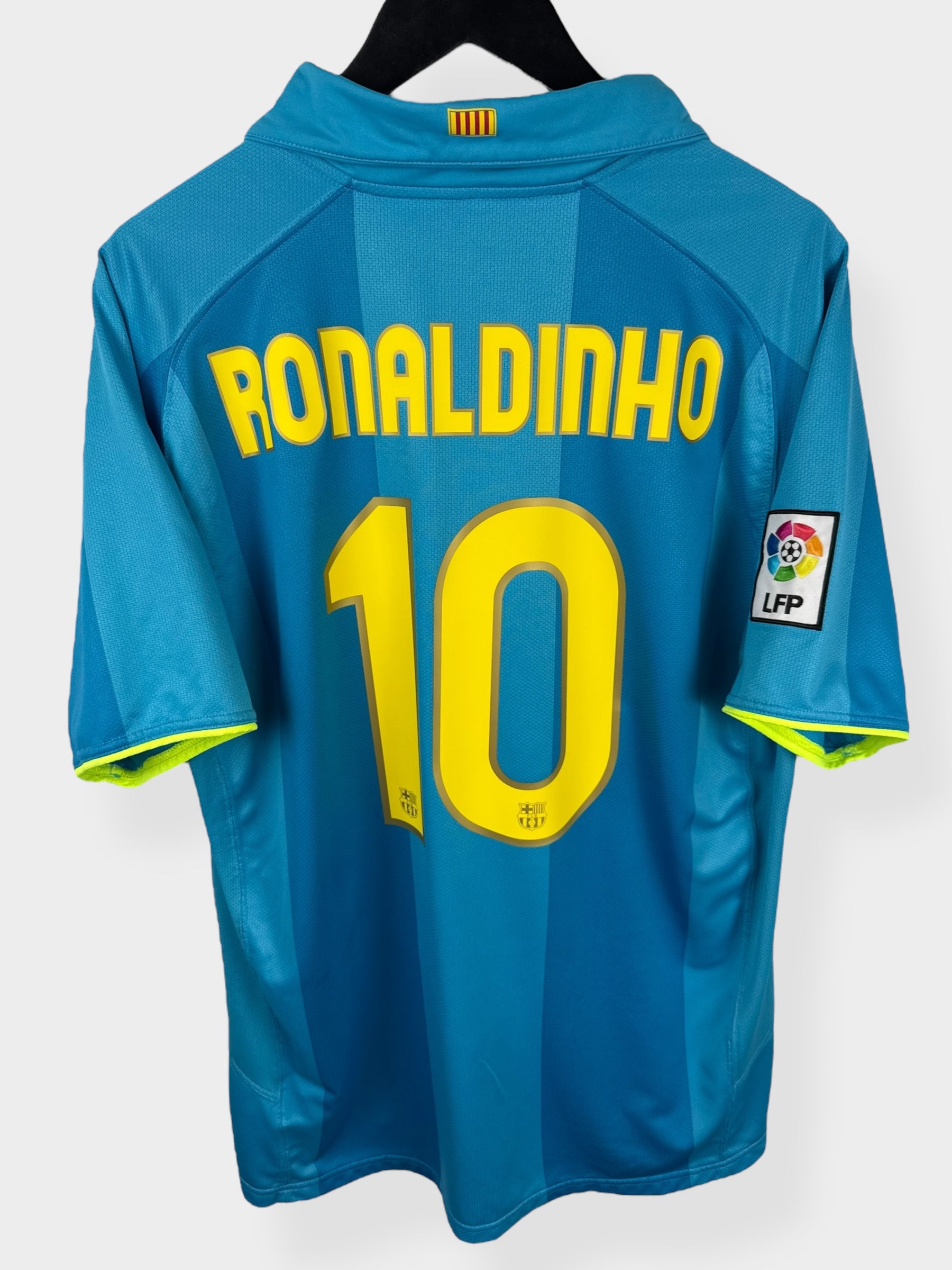 2007-08 BARCELONA AWAY SHIRT RONALDINHO #10 XL - Authentic Football Club