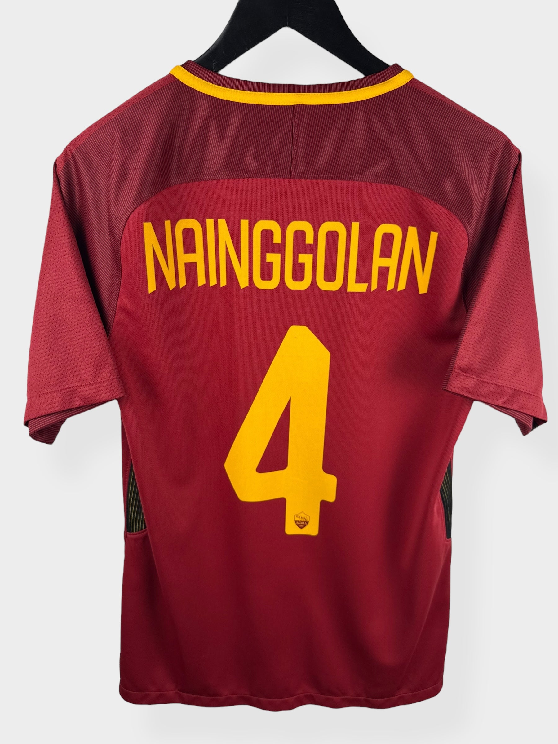2017-18 AS ROMA HOME SHIRT NAINGOLLAN #4 S - Authentic Football Club