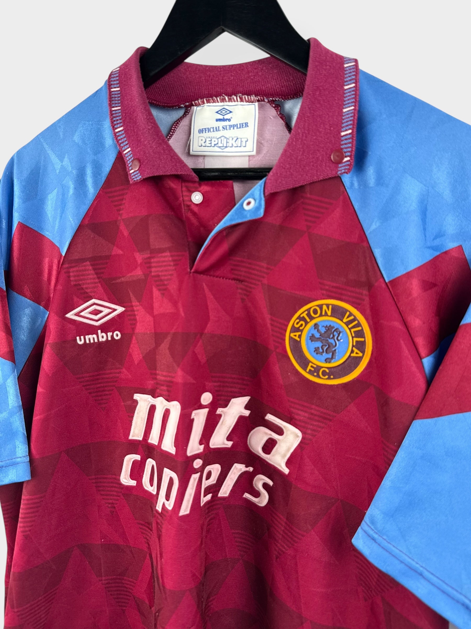 1990-92 ASTON VILLA HOME SHIRT L - Authentic Football Club