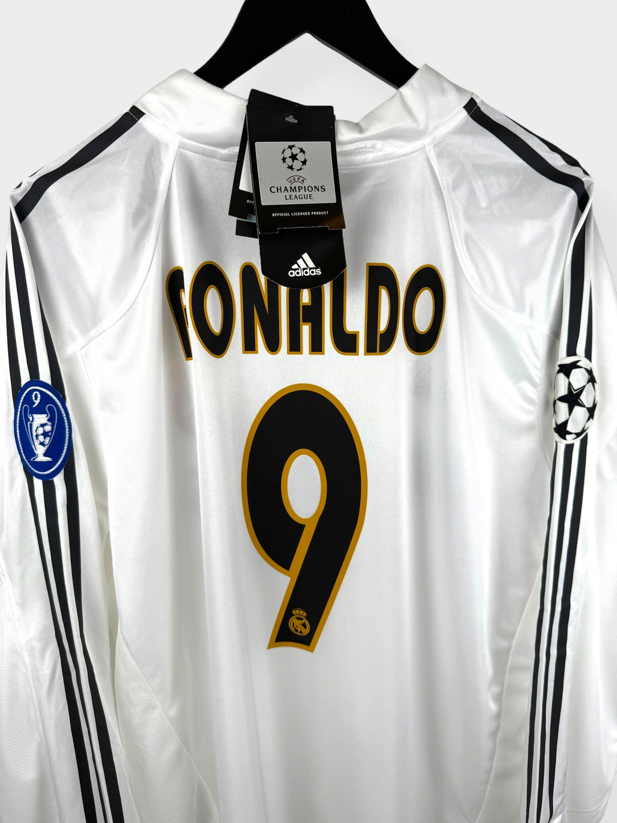 2004-05 REAL MADRID CL THUISSHIRT LS RONALDO #9 XXL