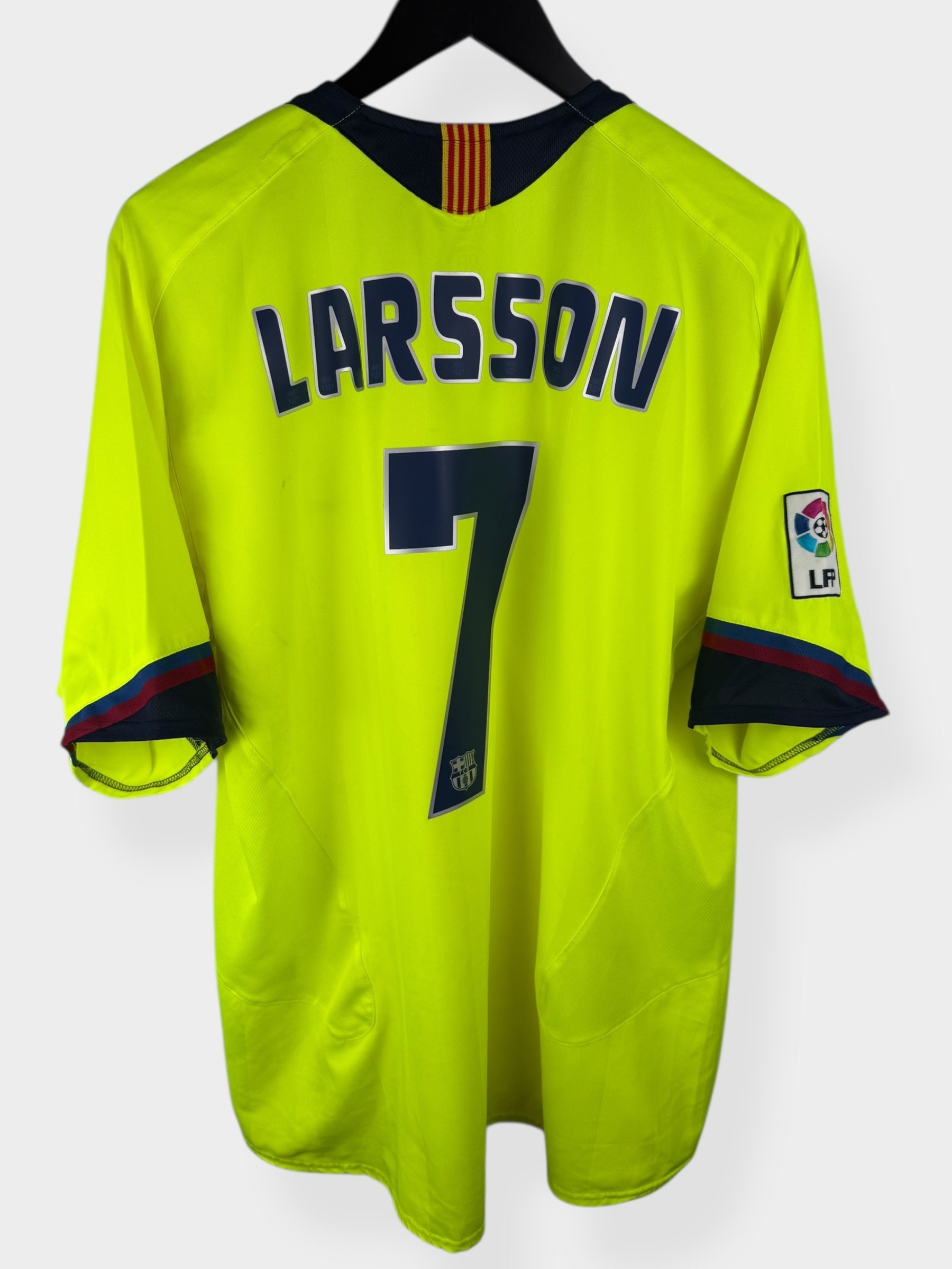 2005-06 BARCELONA AWAY SHIRT LARSSON # 7 XL