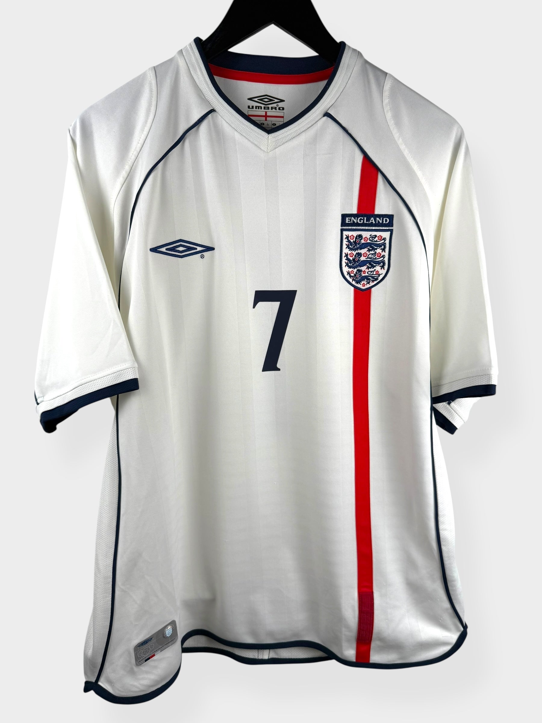 2001-03 ENGLAND HOME SHIRT BECKHAM #7 L