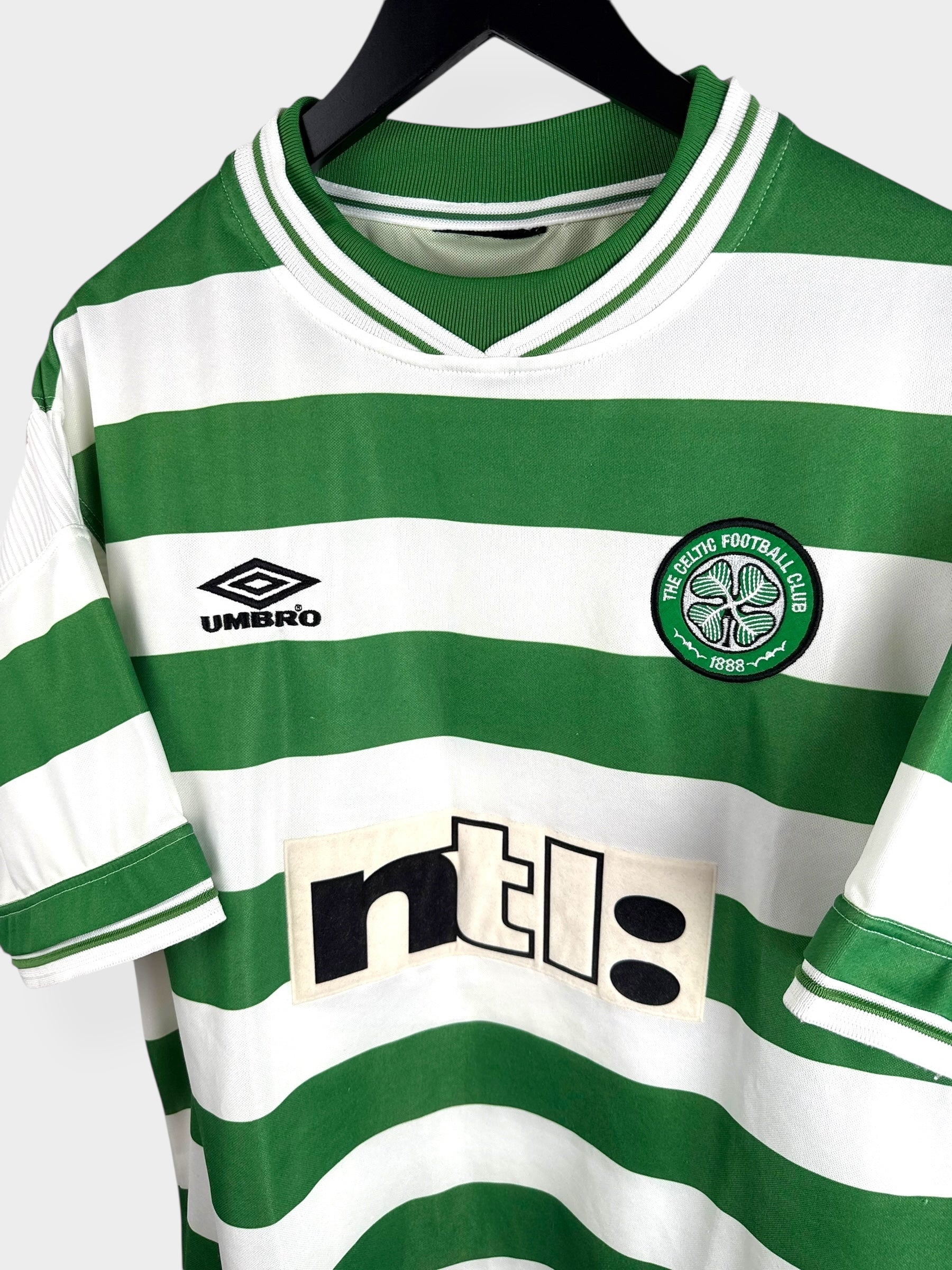 1999-01 CELTIC HOME SHIRT LARSSON #7 XL