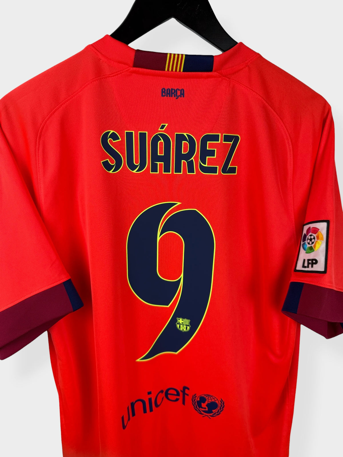 2014-15 BARCELONA AUSWÄRTSTRIKOT SUAREZ #9 L