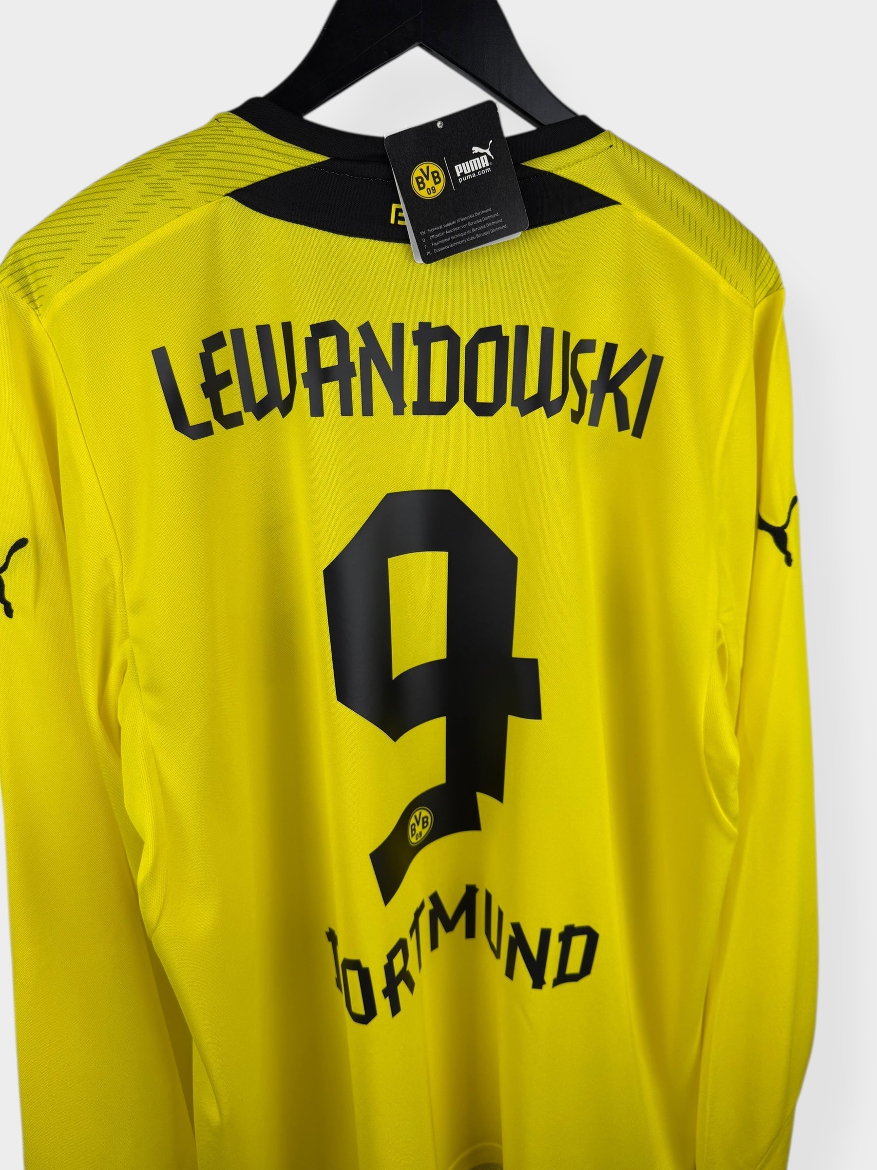 2013-14 BORUSSIA DORTMUND HOME SHIRT LS LEWANDOWSKI #9 L - Authentic Football Club