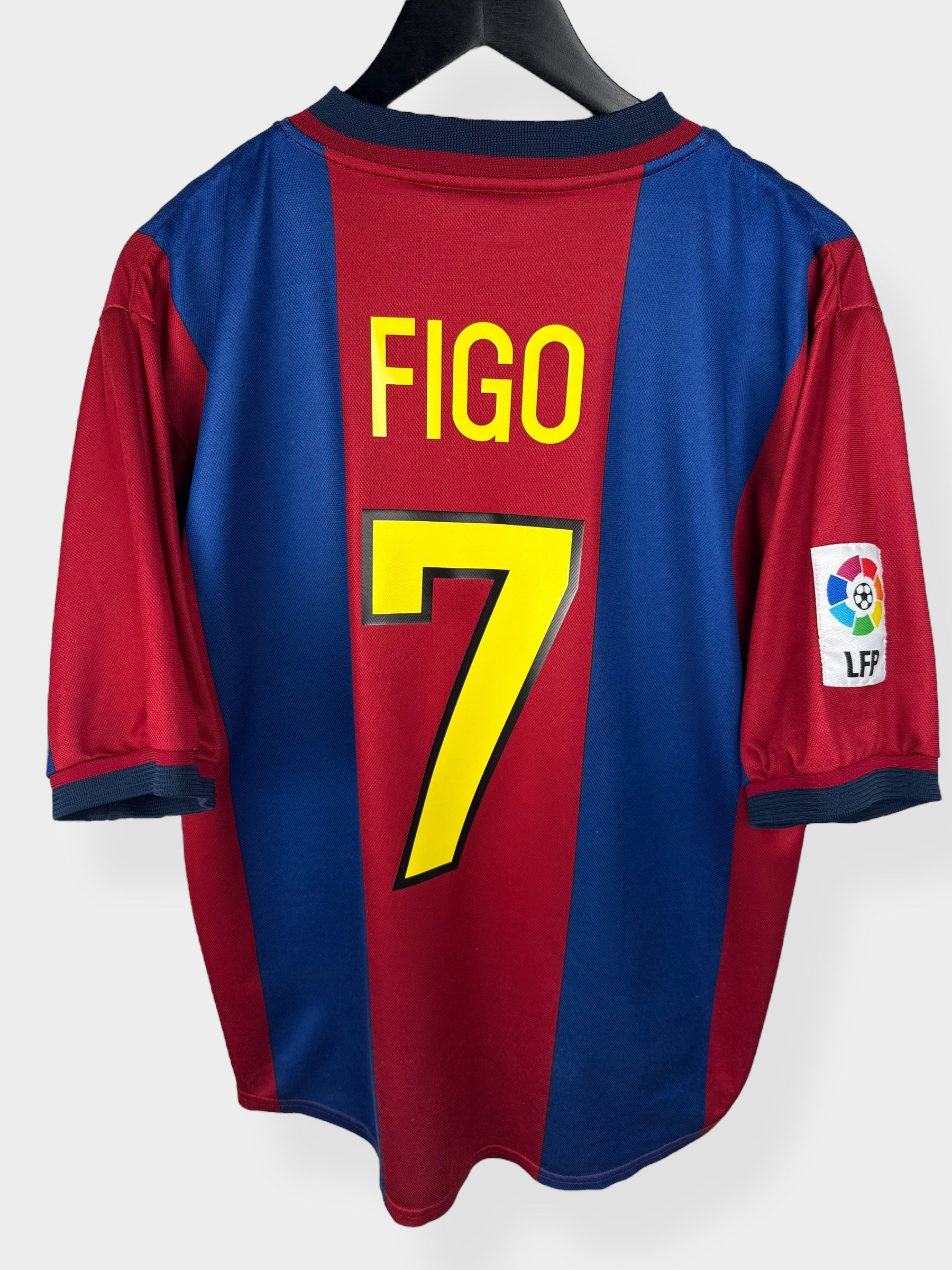 1998-00 BARCELONA HOME SHIRT FIGO #7 L - Authentic Football Club