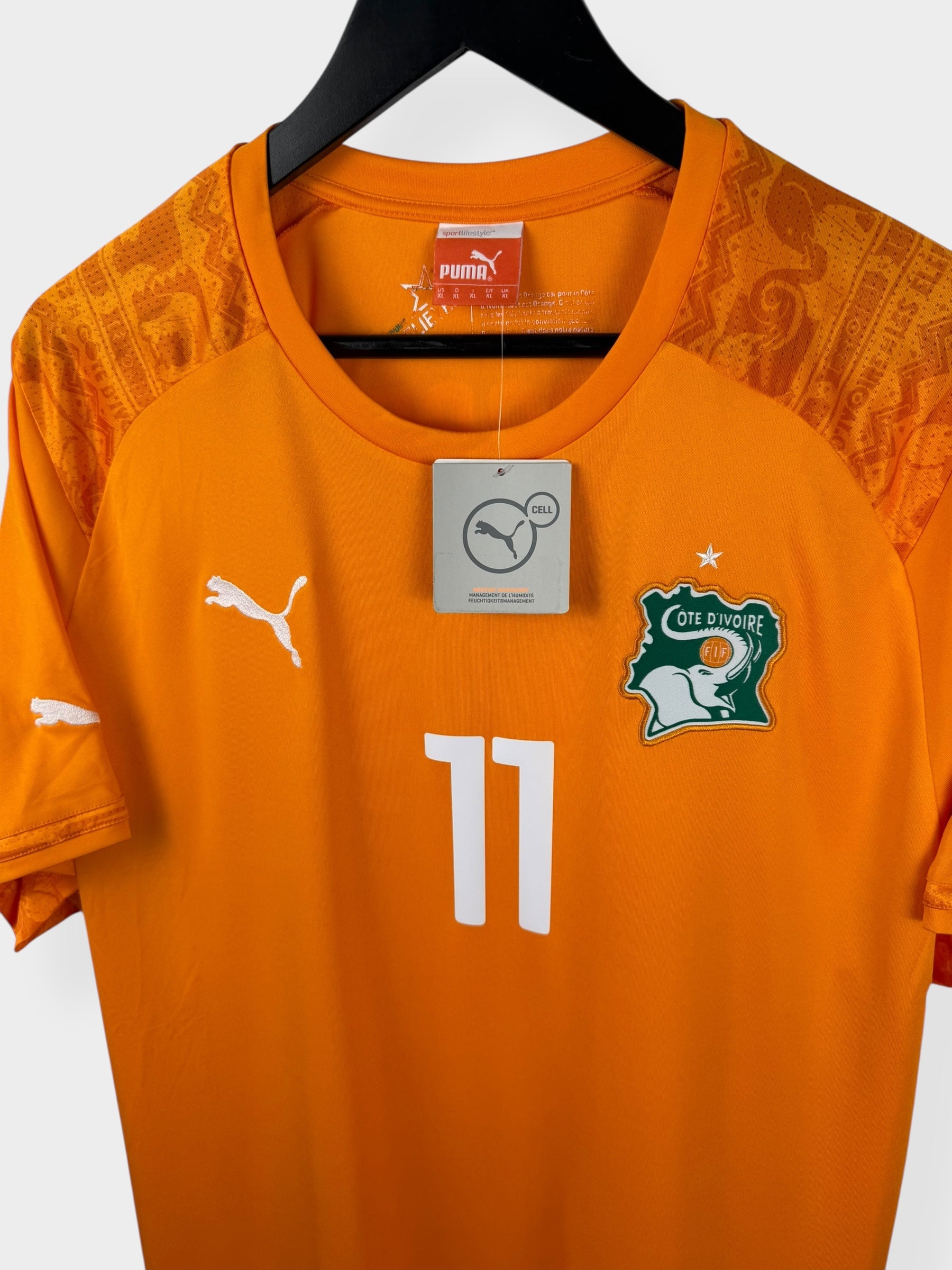 2014-15 IVORY COAST HOME SHIRT DROGBA #11 XL - Authentic Football Club