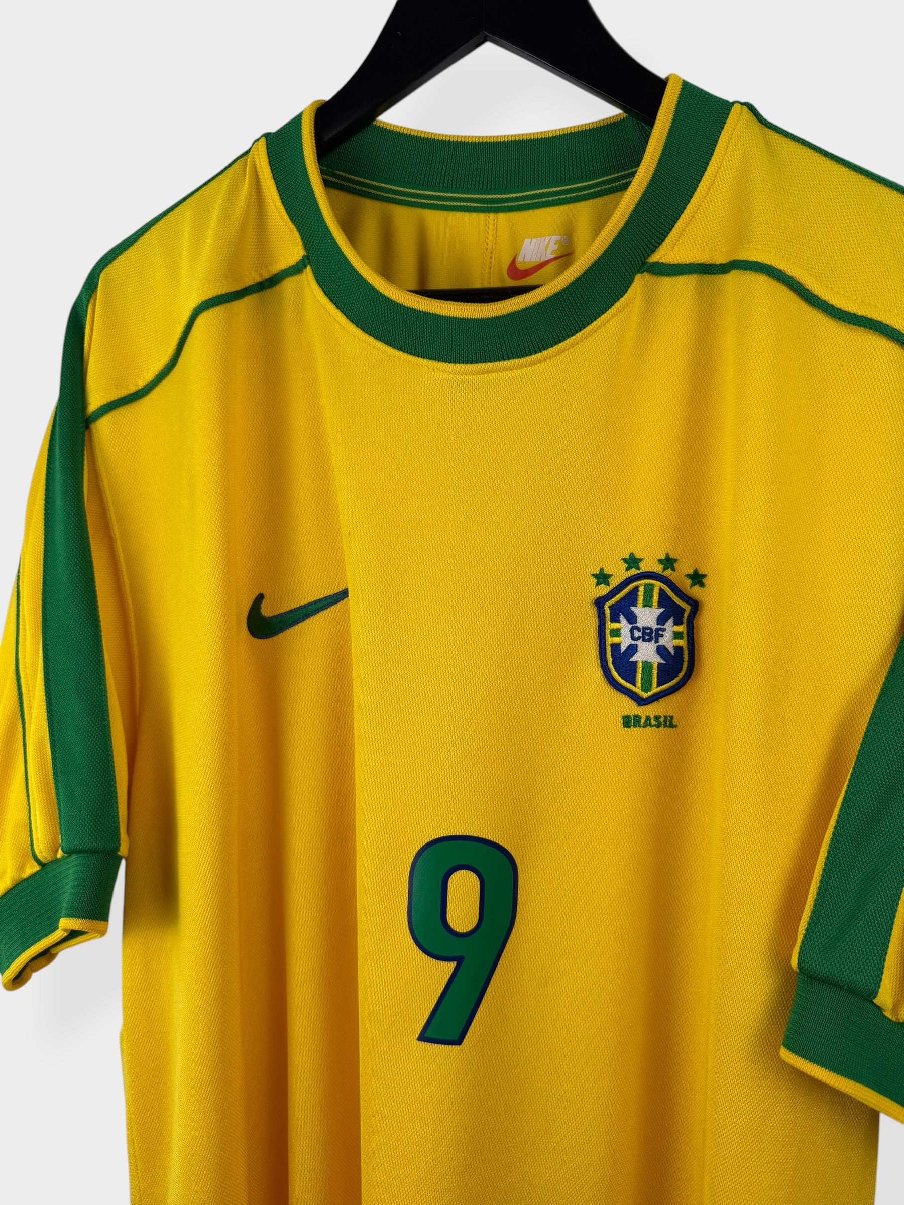 MAILLOT DOMICILE BRÉSIL 1998-00 RONALDO #9 XL