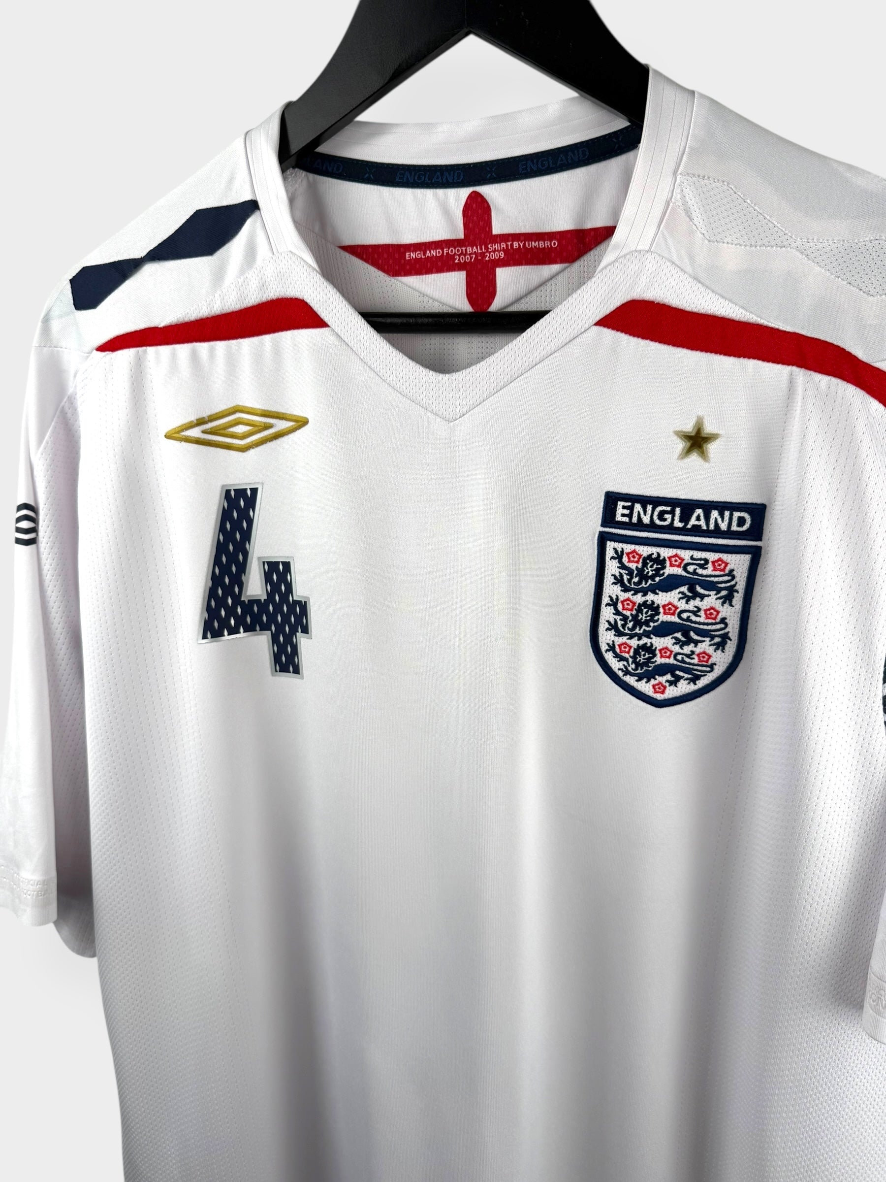 2007-09 ENGLAND HOME SHIRT GERRARD #4 XL