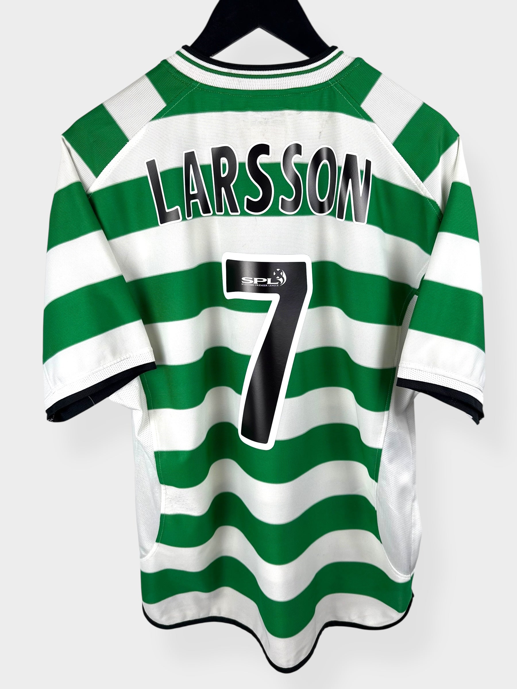 2001-02 CELTIC HOME SHIRT LARSSON #7 L