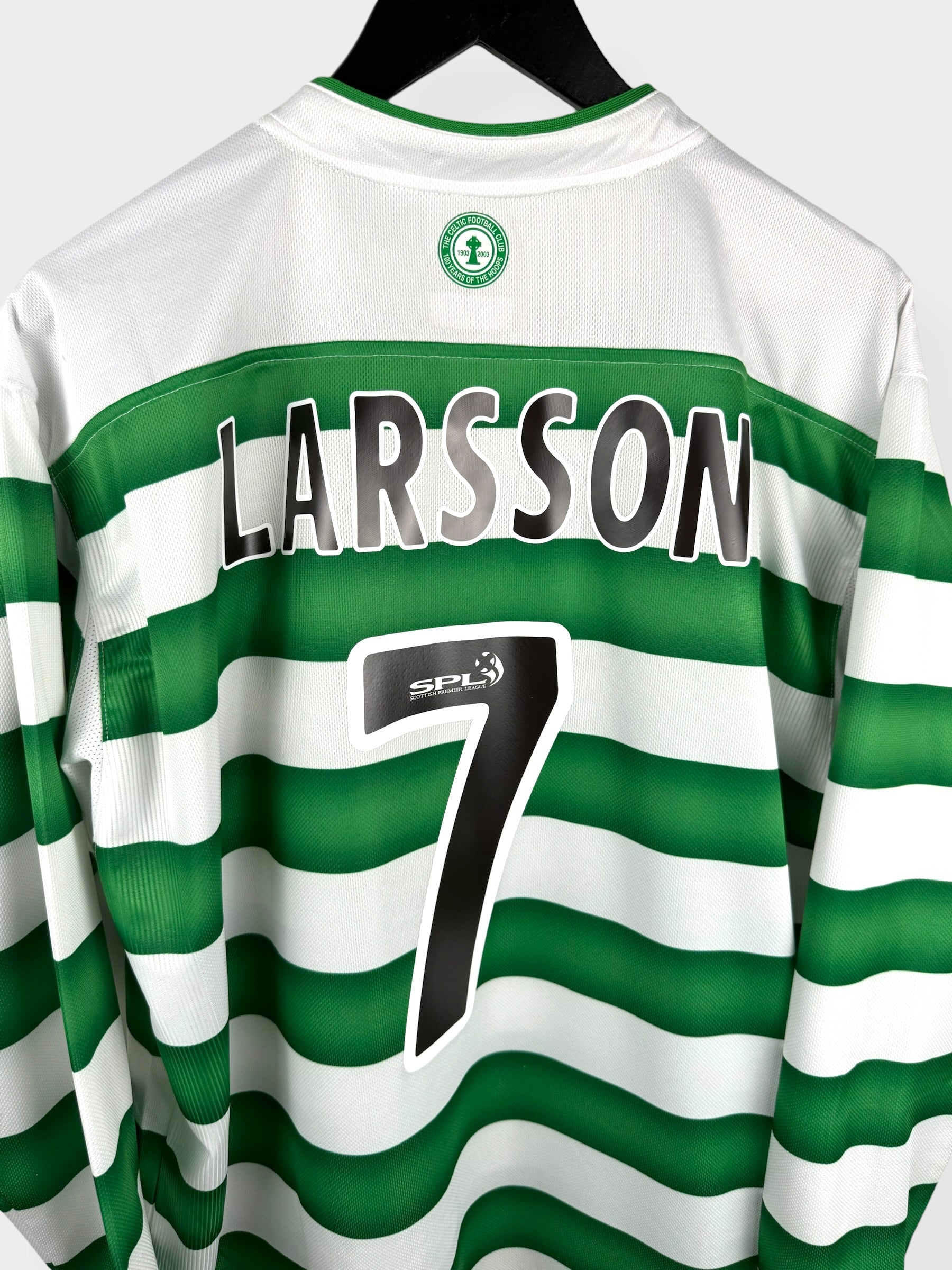 2003-04 CELTIC HEIMTRIKOT LANGARM LARSSON #7 XL
