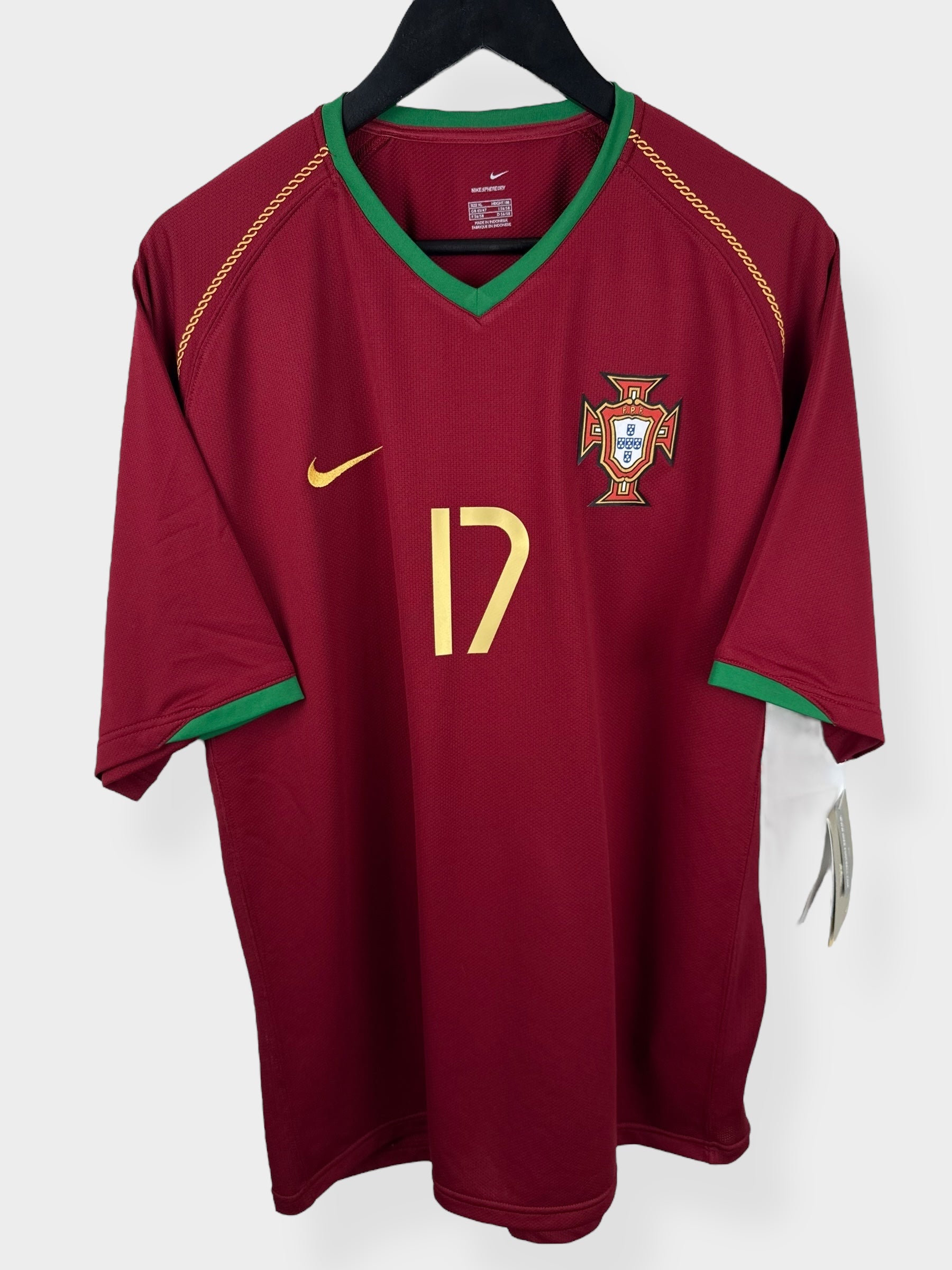 2006-08 PORTUGAL HOME SHIRT RONALDO #17 XL - Authentic Football Club