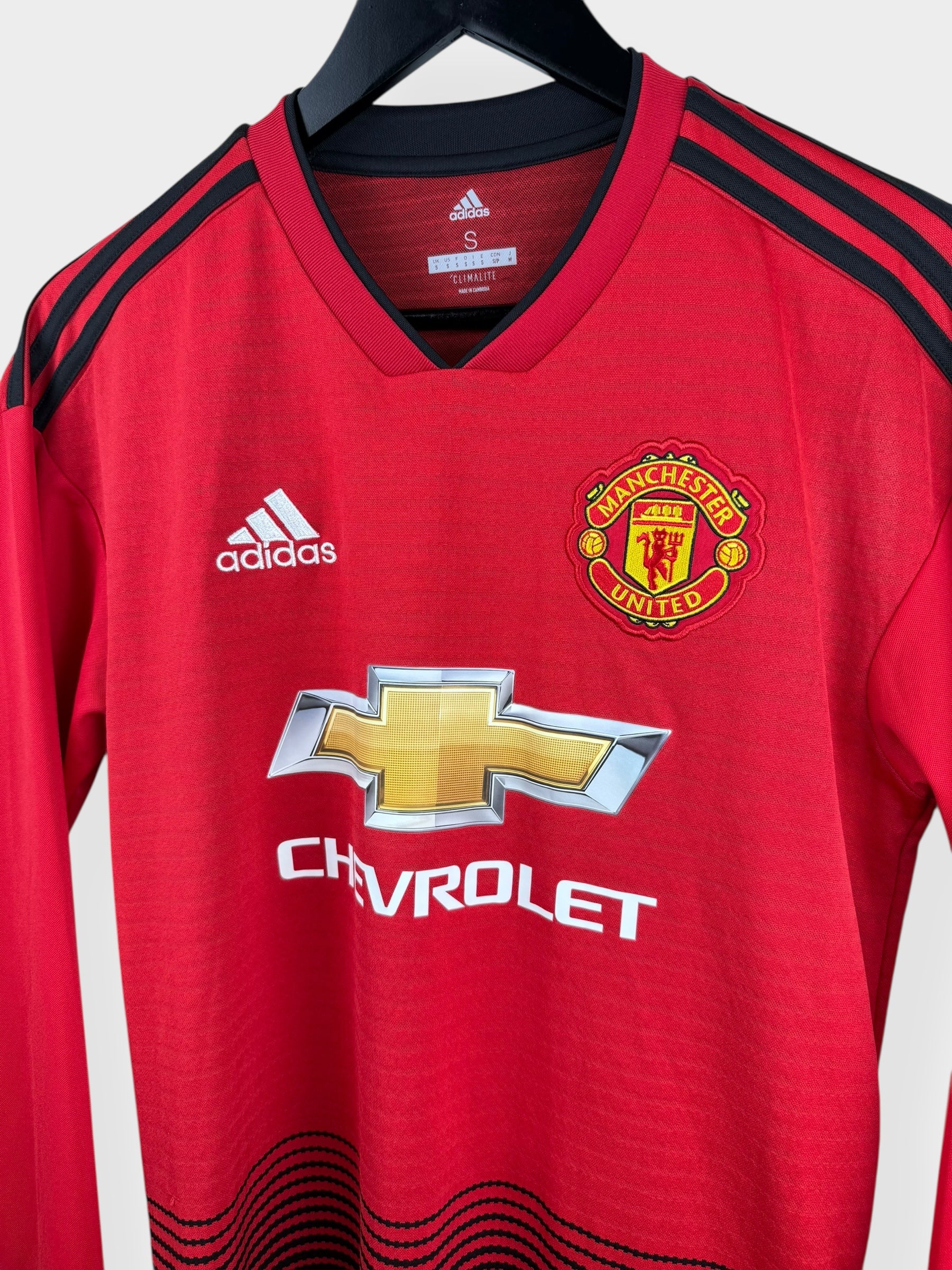 2018-19 MANCHESTER UNITED HOME SHIRT LS POGBA #6 S