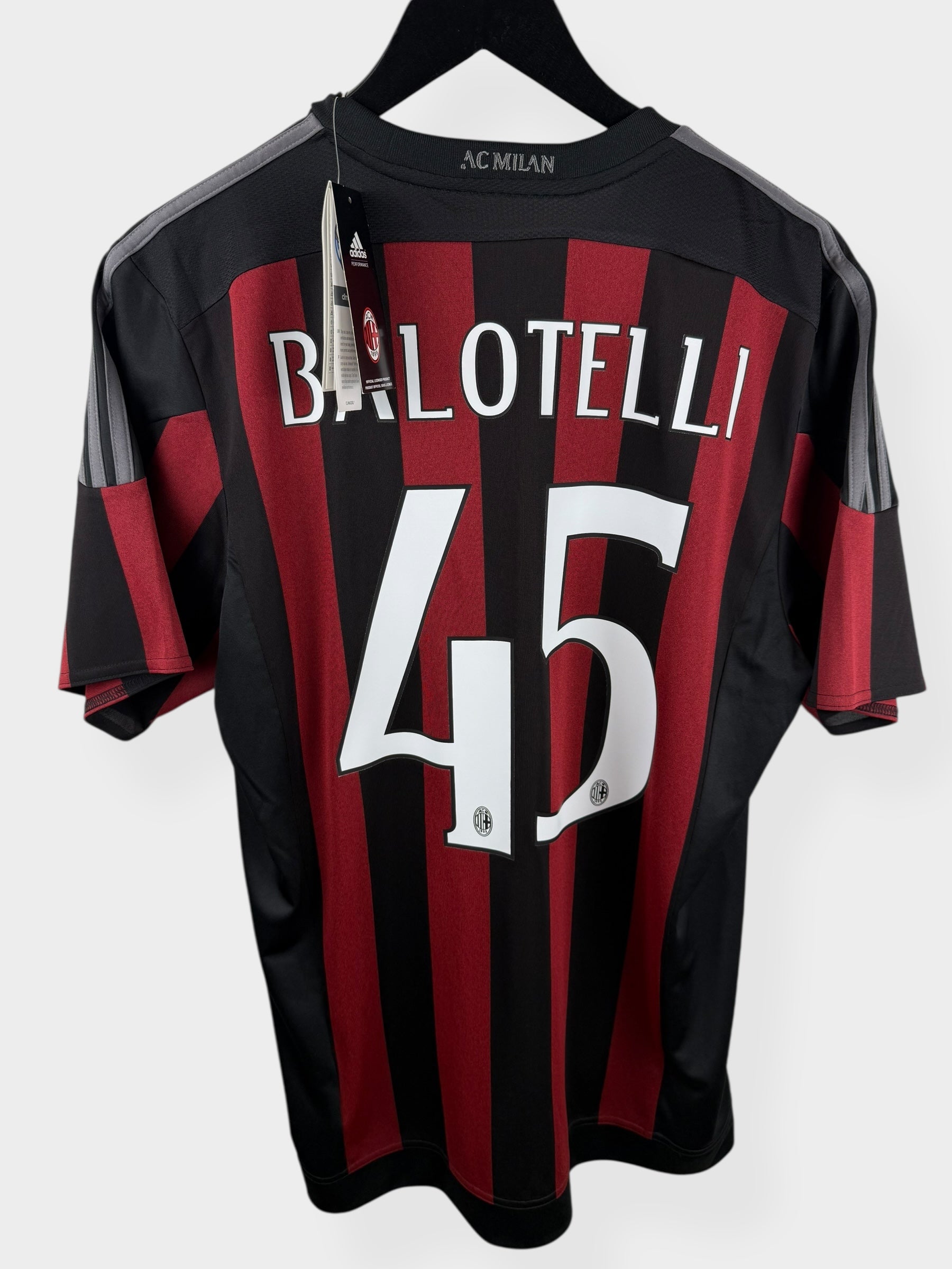 2015-16 AC MILAN HOME SHIRT BALOTELLI #45 L - Authentic Football Club