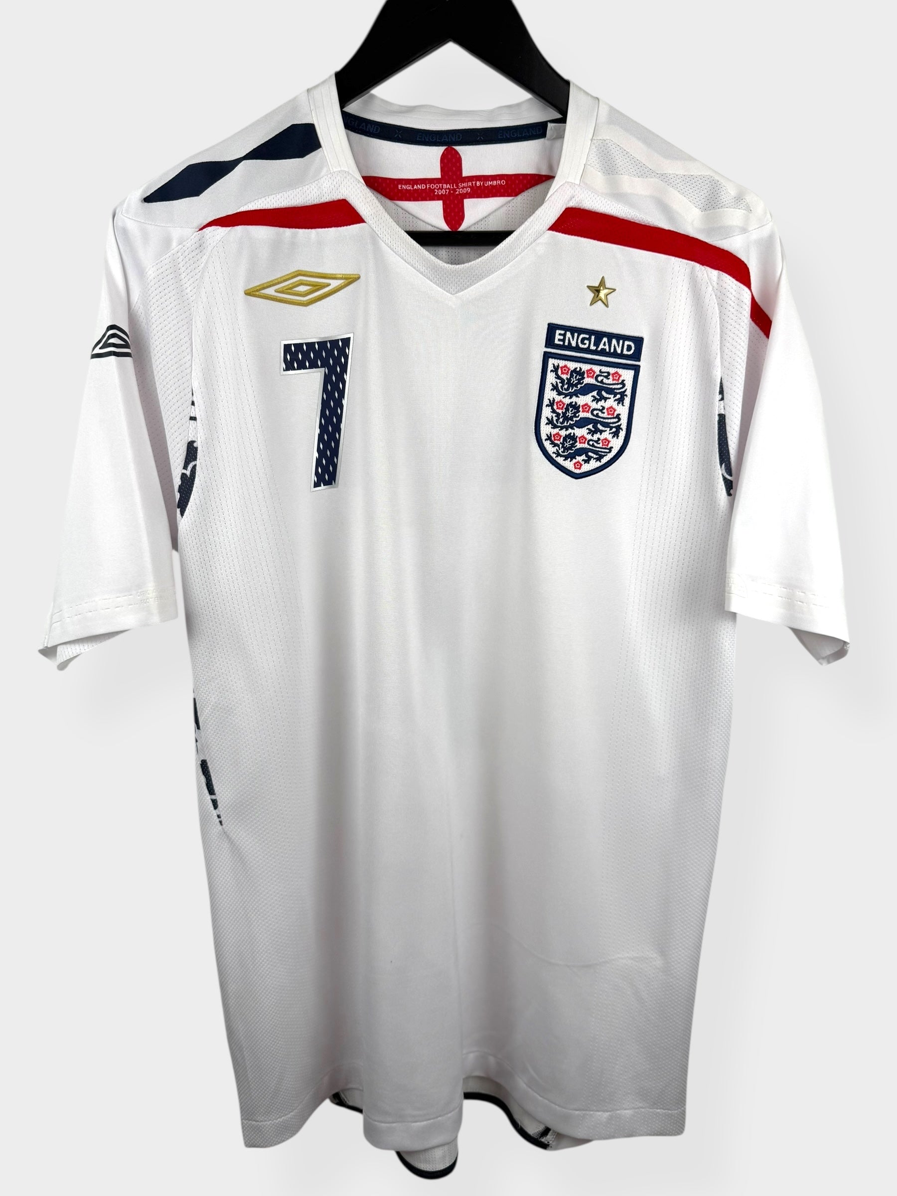 2007-09 ENGLAND HOME SHIRT BECKHAM #7 M