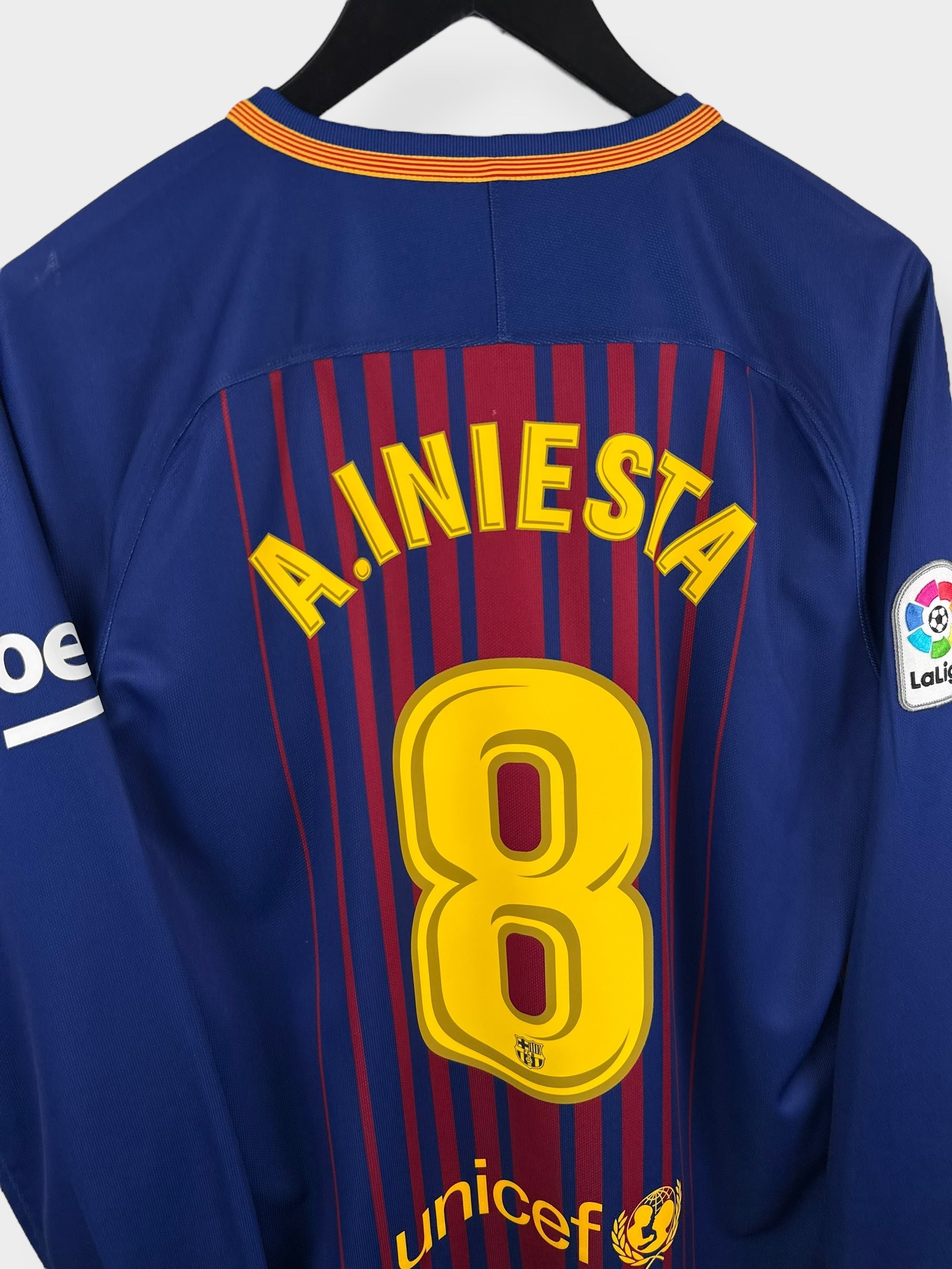 2017-18 BARCELONA HOME SHIRT LS INIESTA #8 M - Authentic Football Club