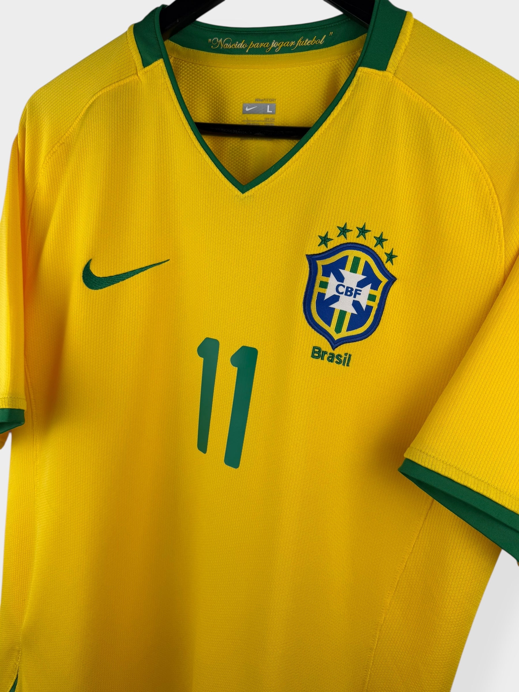 2008-10 BRAZIL HOME SHIRT ROBINHO # 11 L