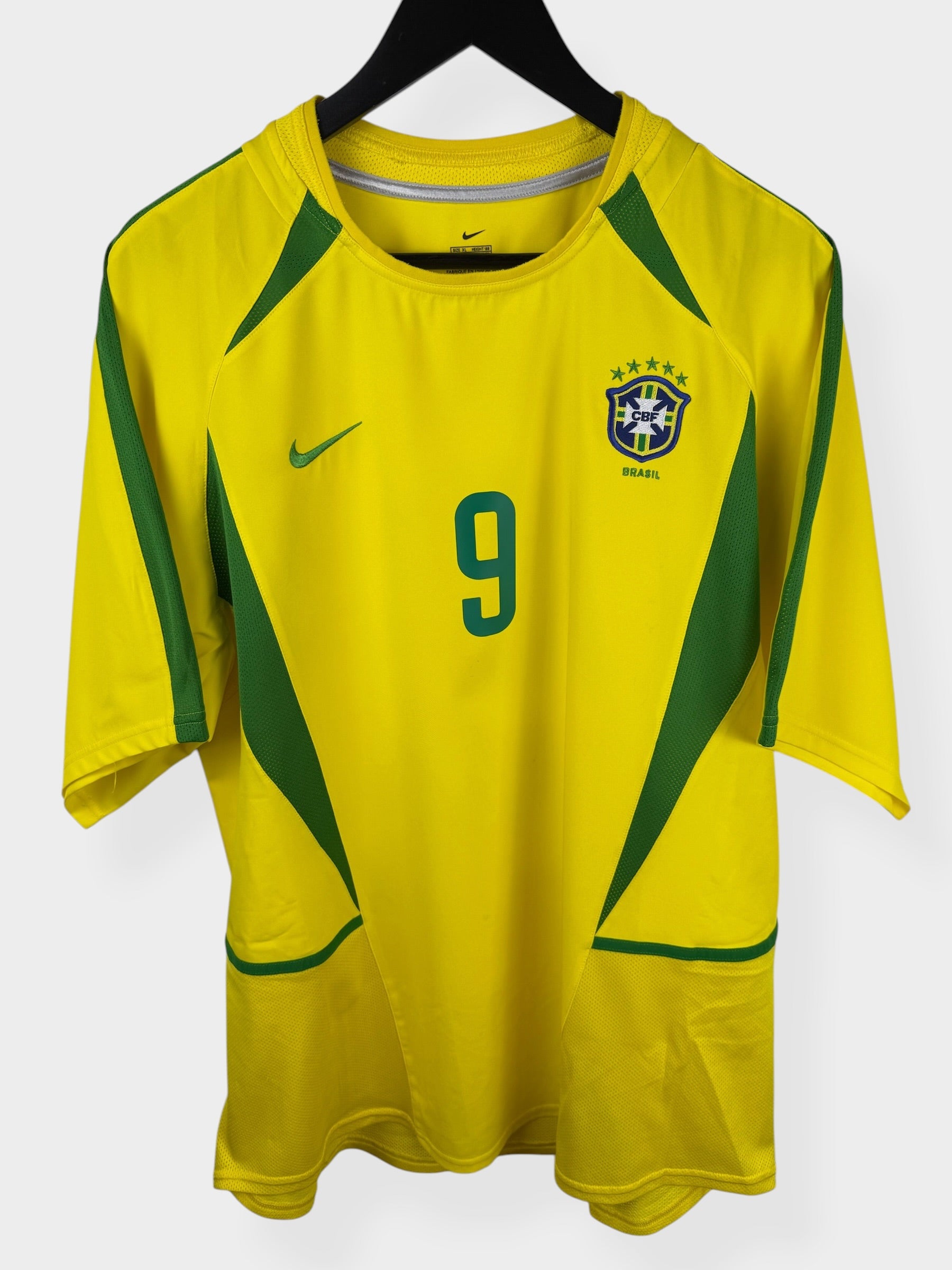 2002-04 BRAZIL HOME SHIRT RONALDO #9 XL