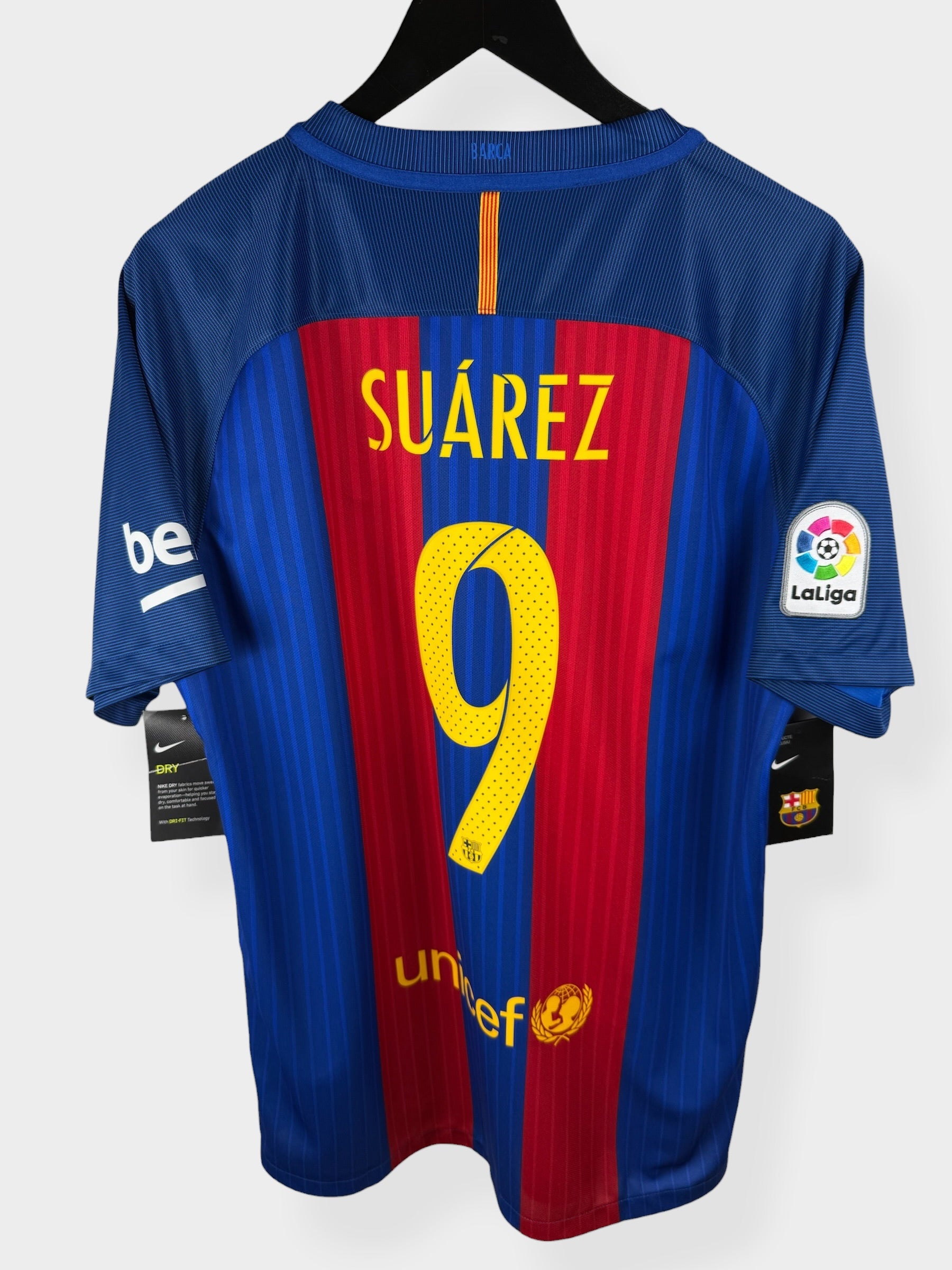 MAILLOT DOMICILE BARCELONA 2016-17 SUAREZ #9 L