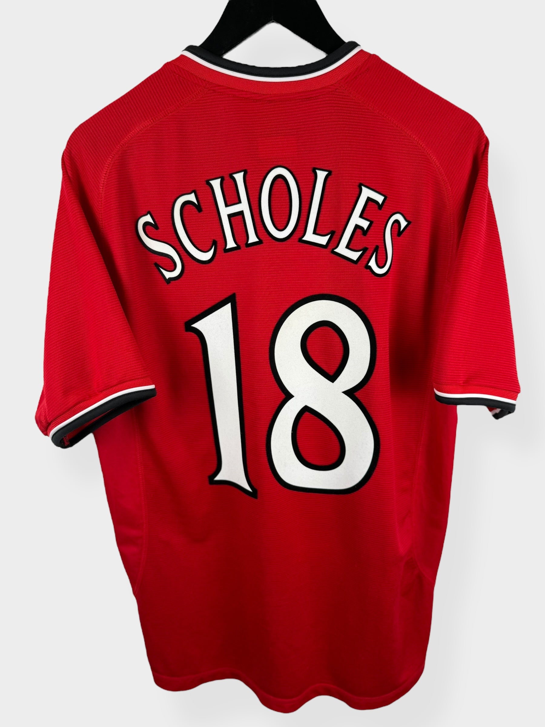 2000-02 MANCHESTER UNITED HOME SHIRT SCHOLES #18 L - Authentic Football Club