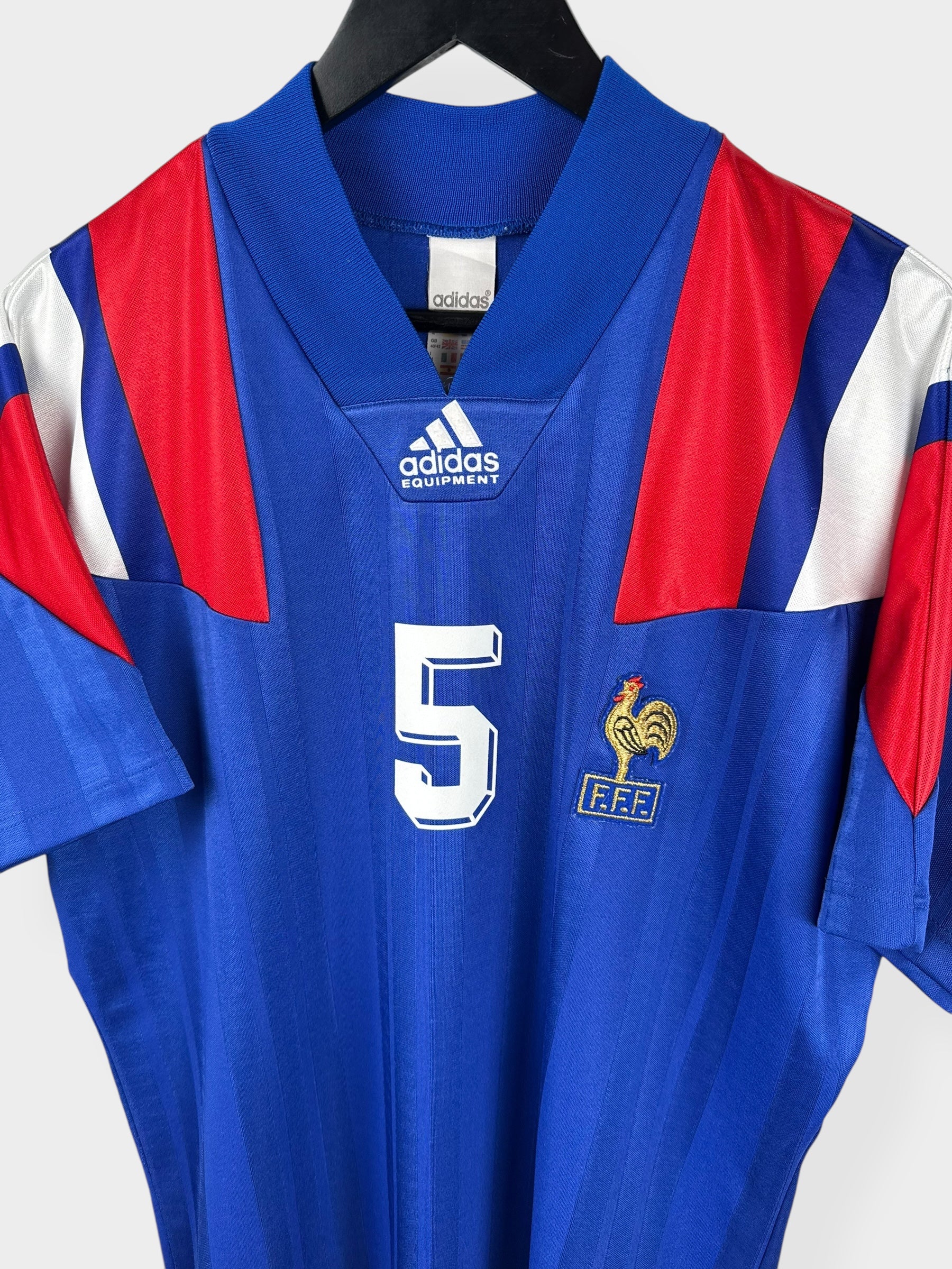 1992-93 FRANCE HOME SHIRT BLANC #5 M - Authentic Football Club