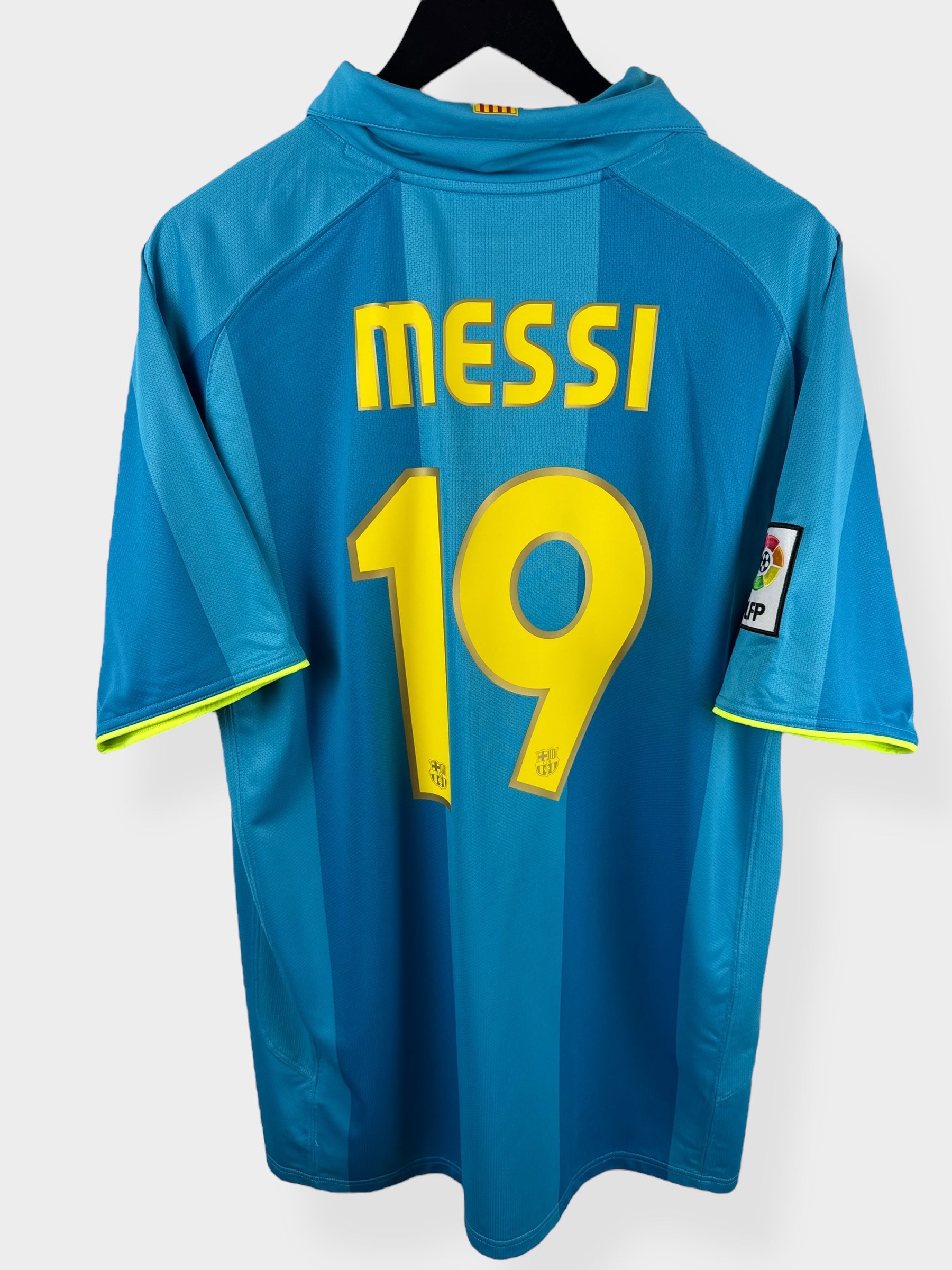 2007-08 BARCELONA AWAY SHIRT MESSI #19 XL