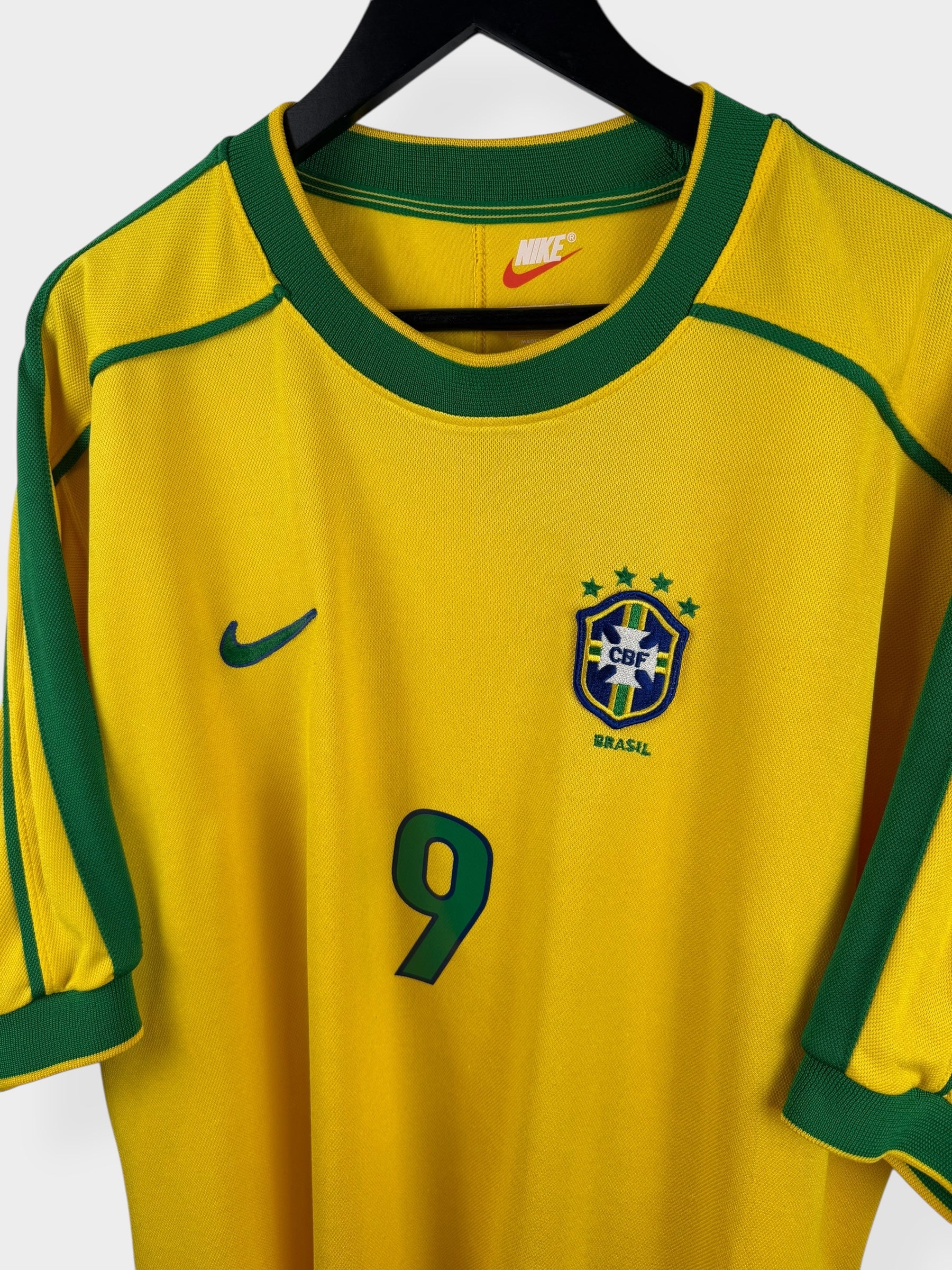 1998-00 BRAZIL HOME SHIRT RONALDO #9 XL - Authentic Football Club