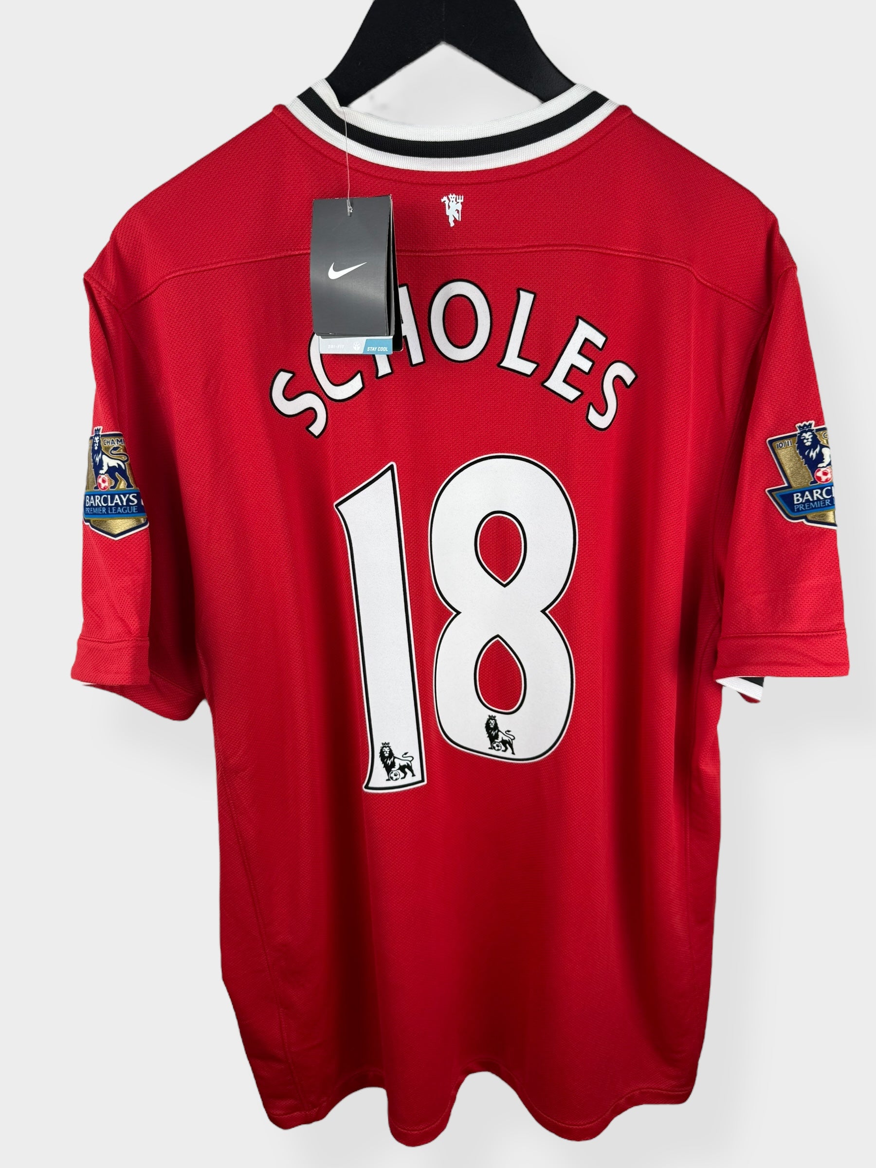 2011-12 MANCHESTER UNITED HOME SHIRT SCHOLES #18 XXL - Authentic Football Club