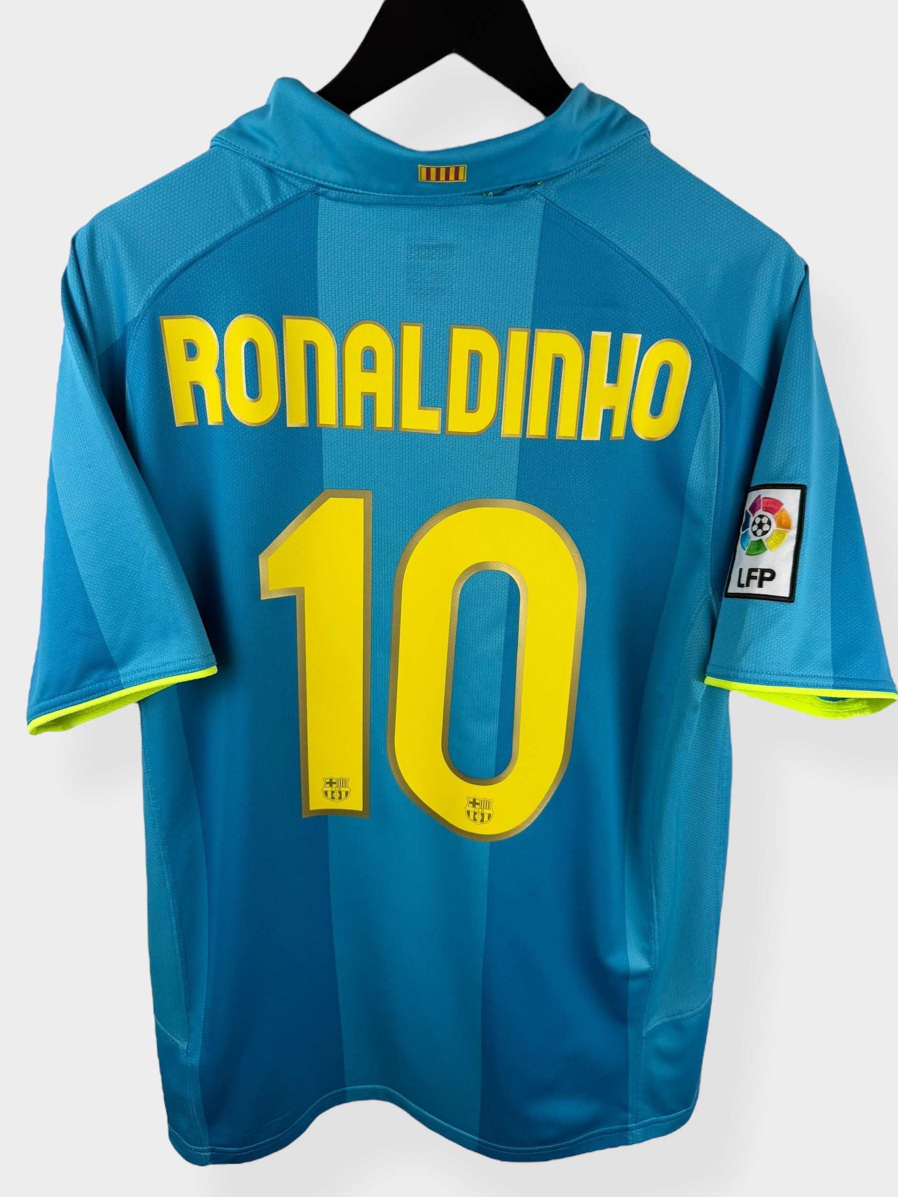 2007-08 BARCELONA AWAY SHIRT RONALDINHO #10 XL - Authentic Football Club