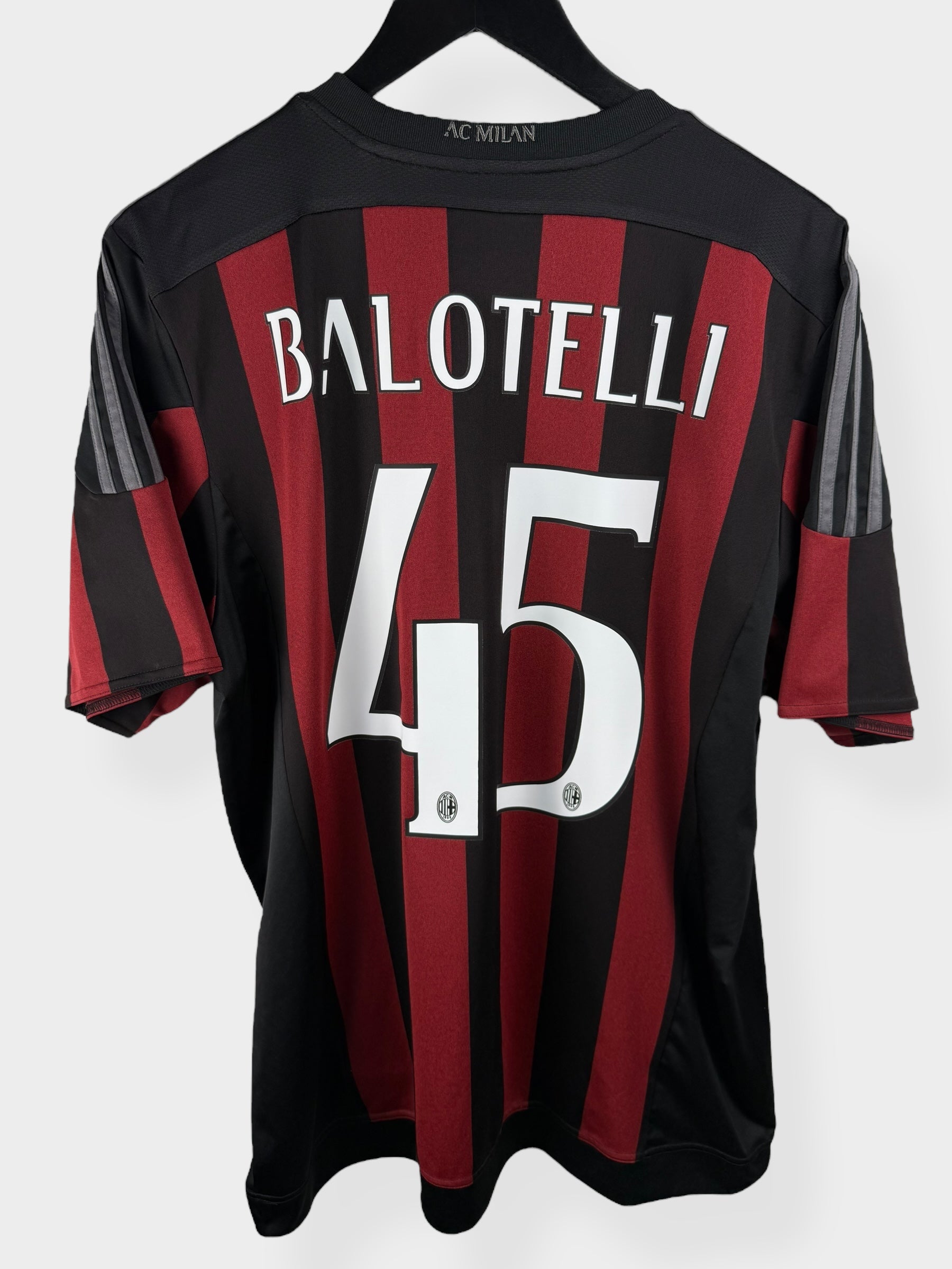 2015-16 AC MILAN HOME SHIRT BALOTELLI #45 XL - Authentic Football Club