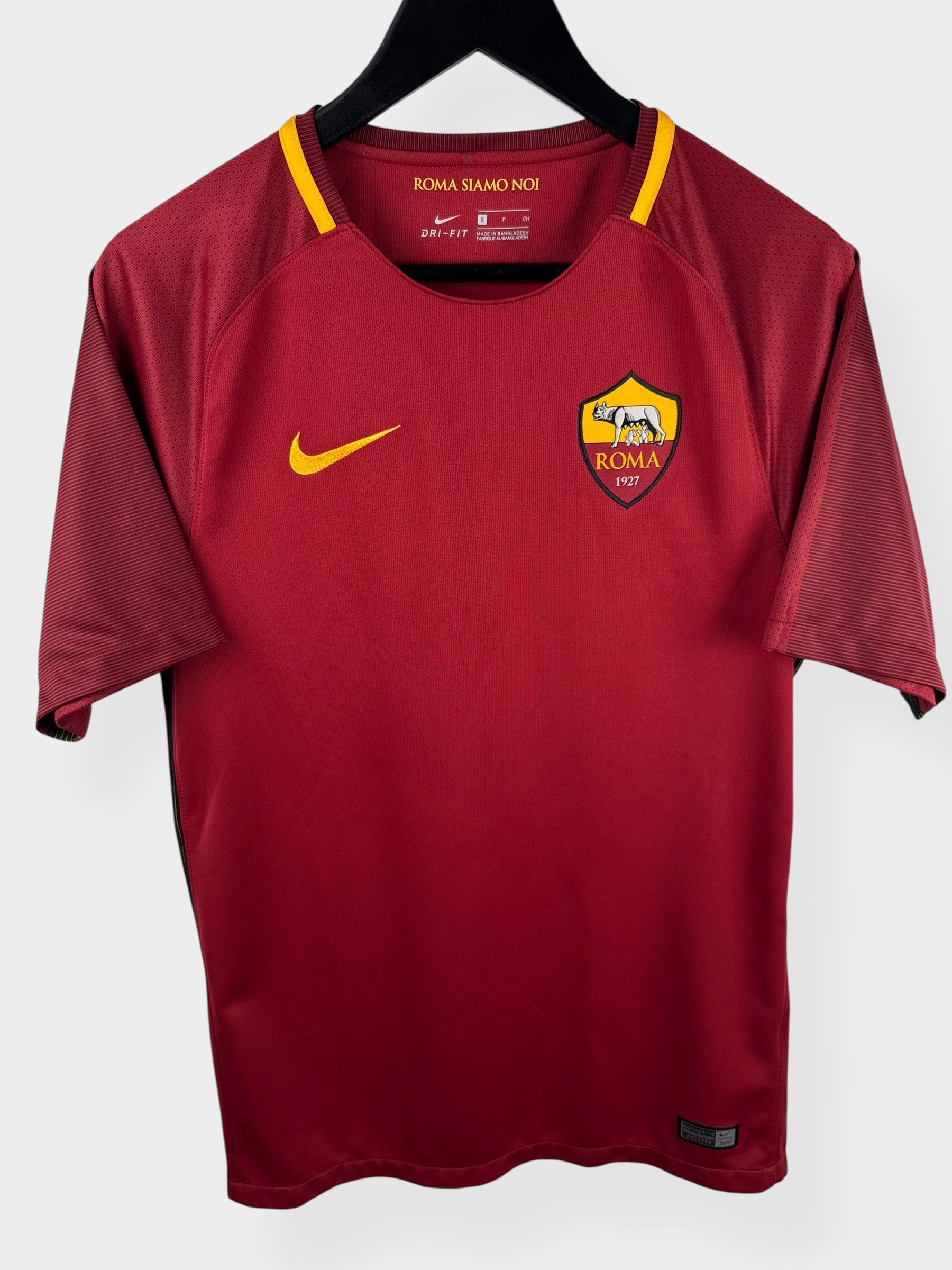 2017-18 AS ROMA HOME SHIRT NAINGOLLAN #4 S - Authentic Football Club