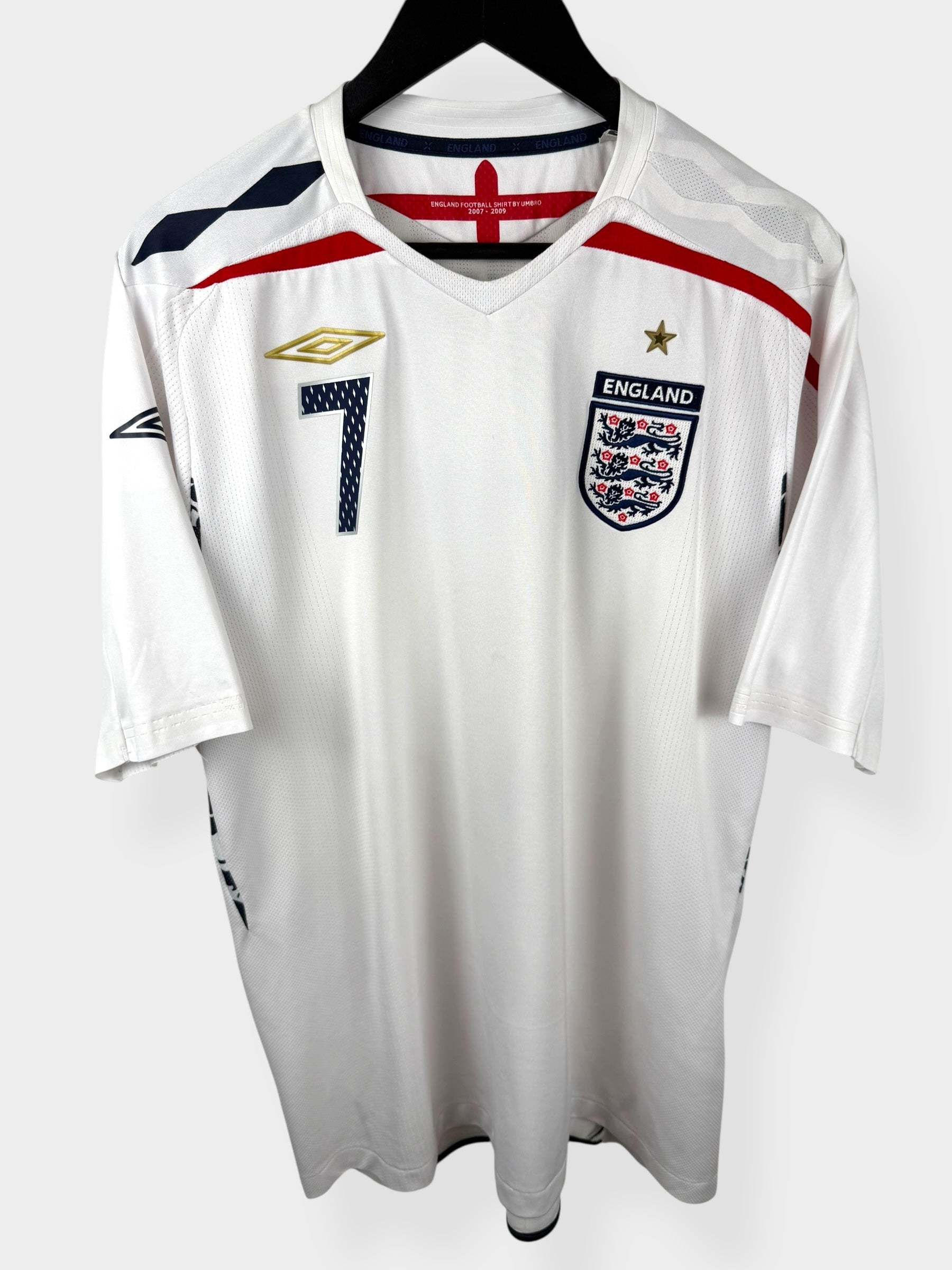 2007-09 ENGLAND HOME SHIRT BECKHAM #7 XL - Authentic Football Club